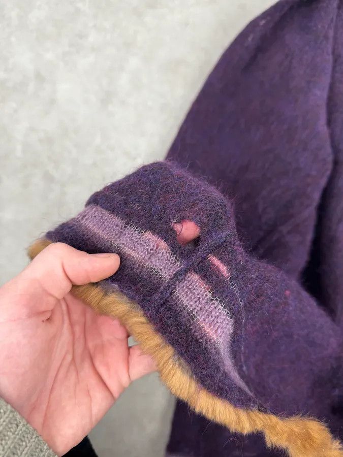 Roberto Cavalli 2000s Roberto Cavalli Purple Wool Obscure Cardigan Sweater Size M / US 6-8 / IT 42-44 - 10 Thumbnail
