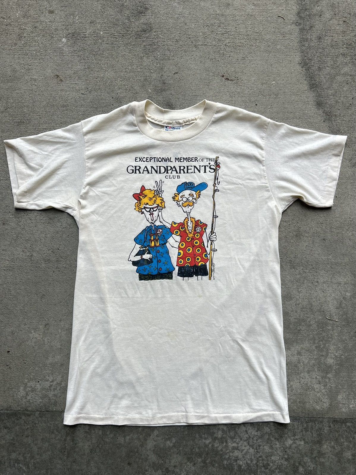 Hanes Goofy Vintage Cream T- Shirt Size US M / EU 48-50 / 2 - 1 Thumbnail