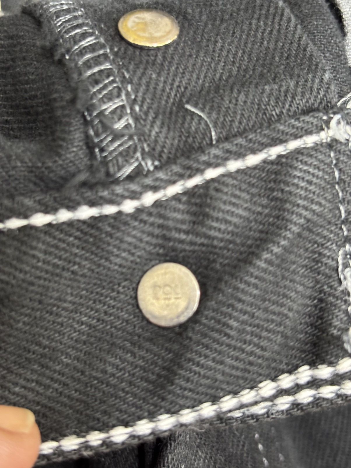 Levi's Vintage Clothing 💥90s💥Vintage Levis 501 Original Cut Superblack Denim F605 Size US 31 - 10 Thumbnail