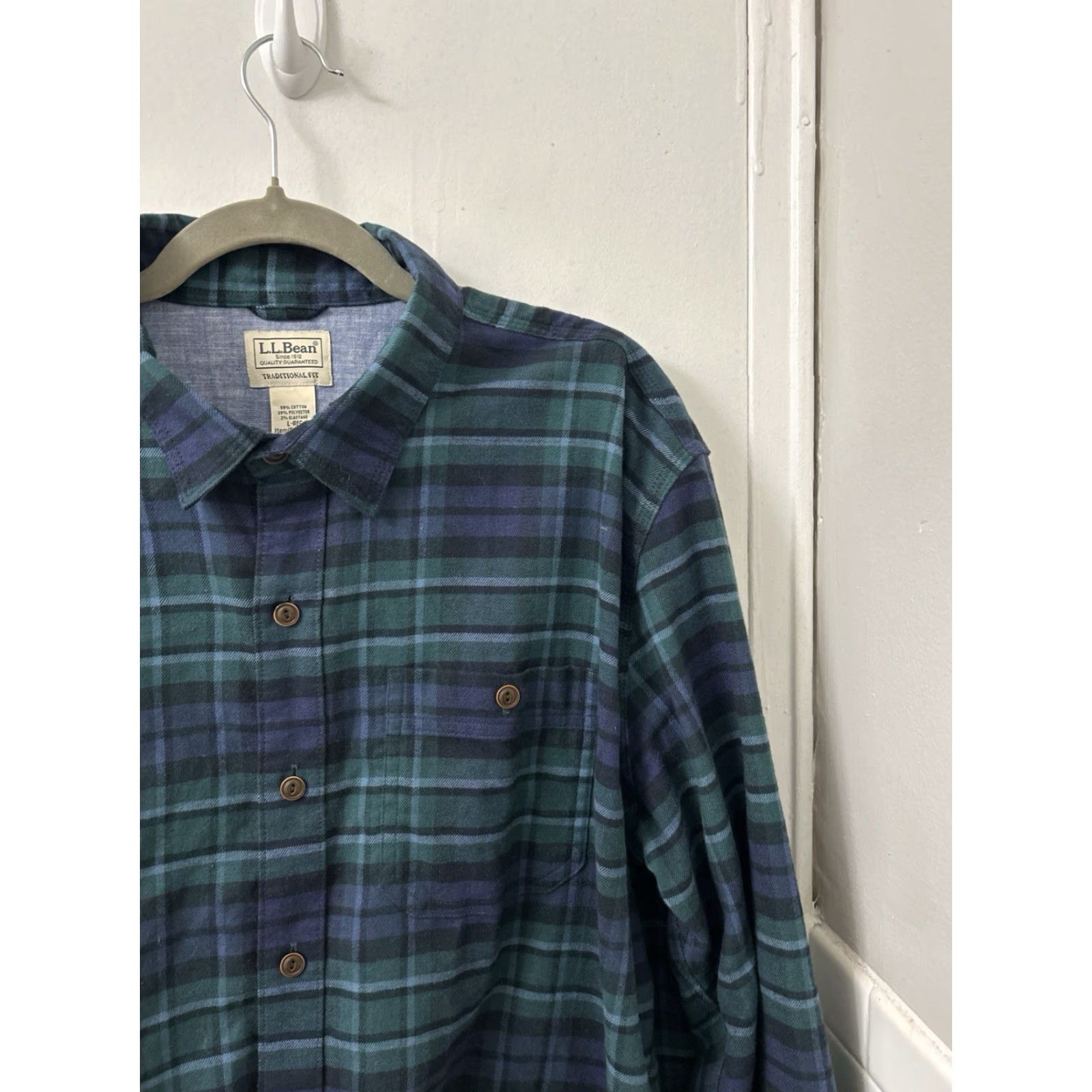 Vintage LL Bean Beanflex All Season Flannel Shirt Mens L Green Plaid Traditional 513053 Size US L / EU 52-54 / 3 - 4 Thumbnail