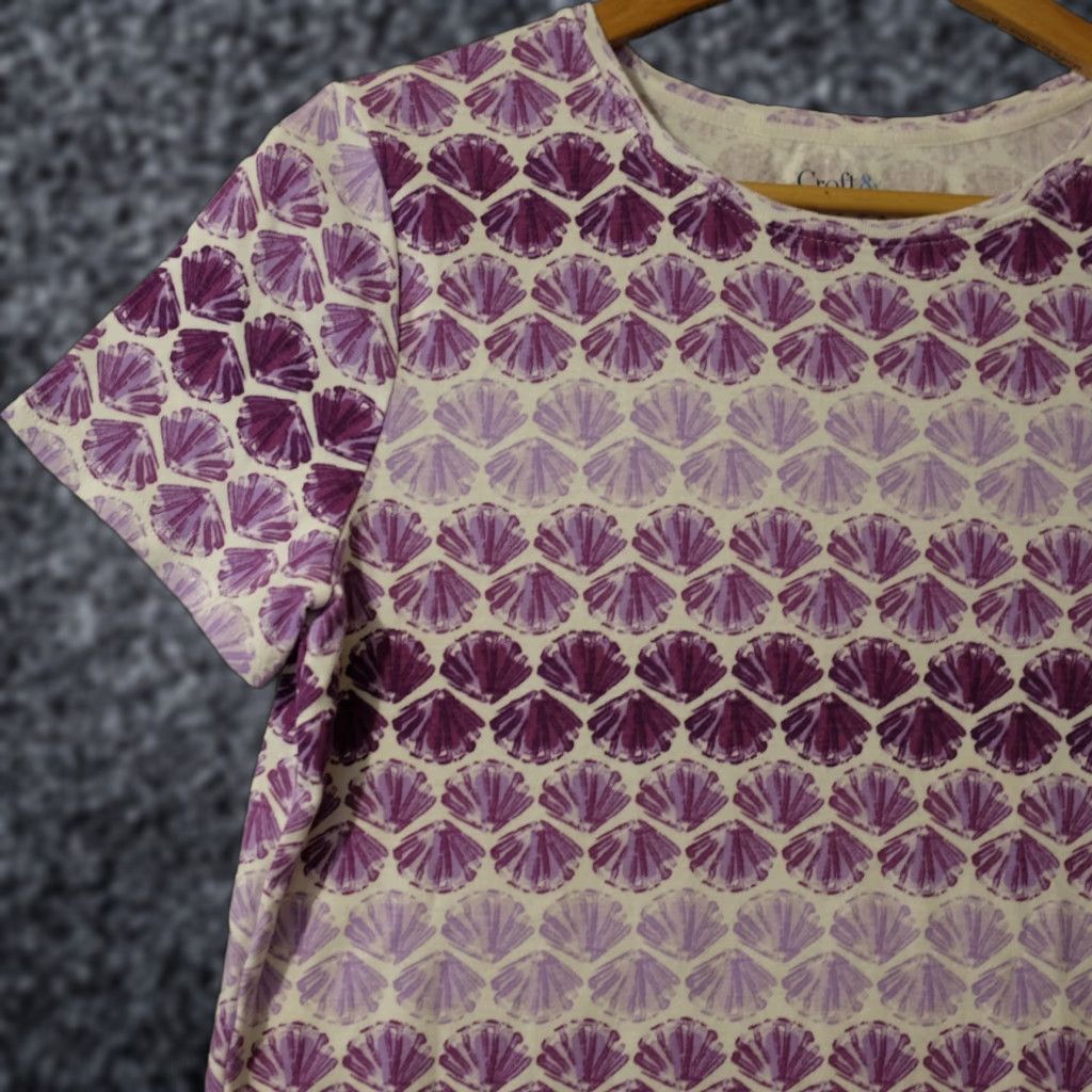 Barrow Nwot! Croft & Barrow The Classic Tee White/Purple Short Sleeve Women's M #H78-27 Size 32" / US 10 / IT 46 - 1 Thumbnail