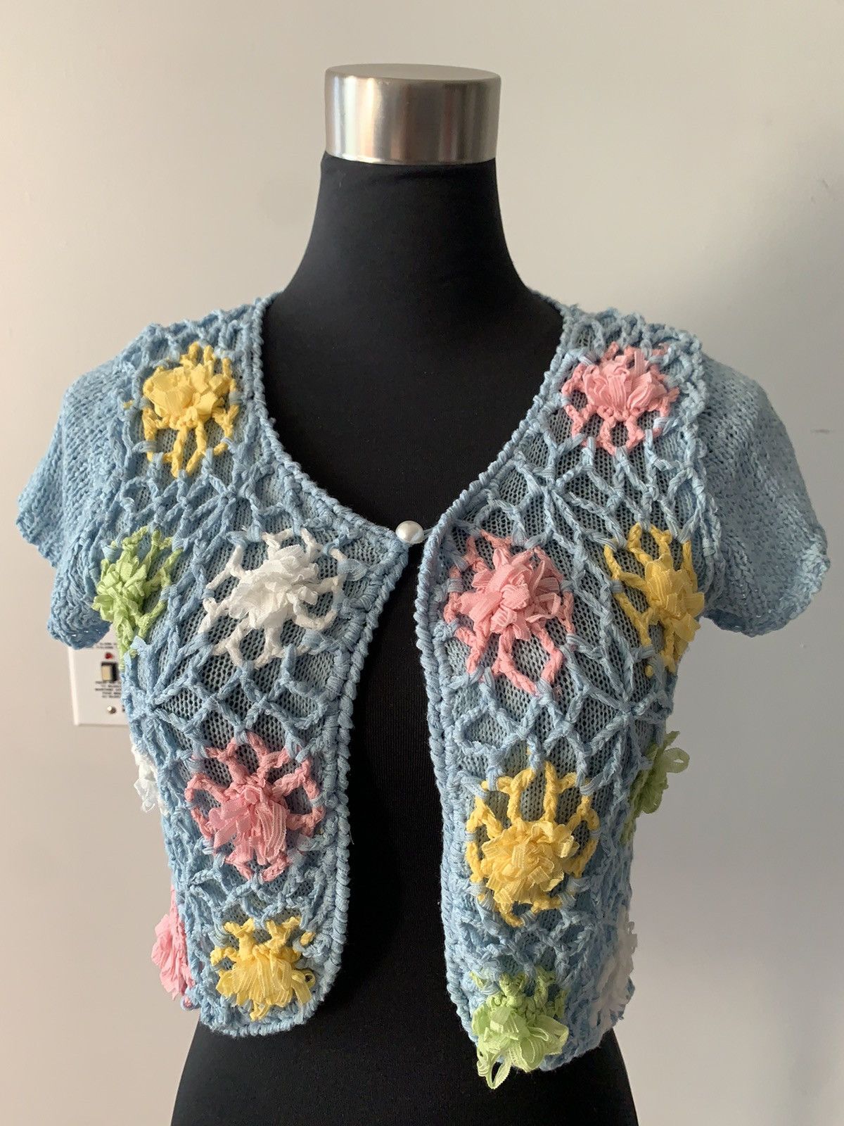 Vintage Vintage 90s y2k Hand Stitched Crochet Top Size S / US 4 / IT 40 - 18 Thumbnail