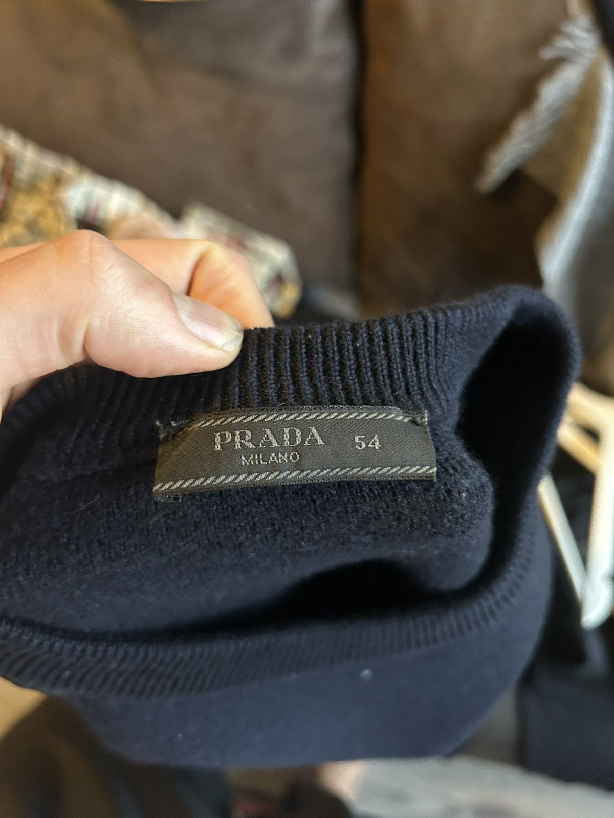 Prada Prada Navy Wool Sweater with Nylon Paneling, Size 54 Size US L / EU 52-54 / 3 - 8 Thumbnail