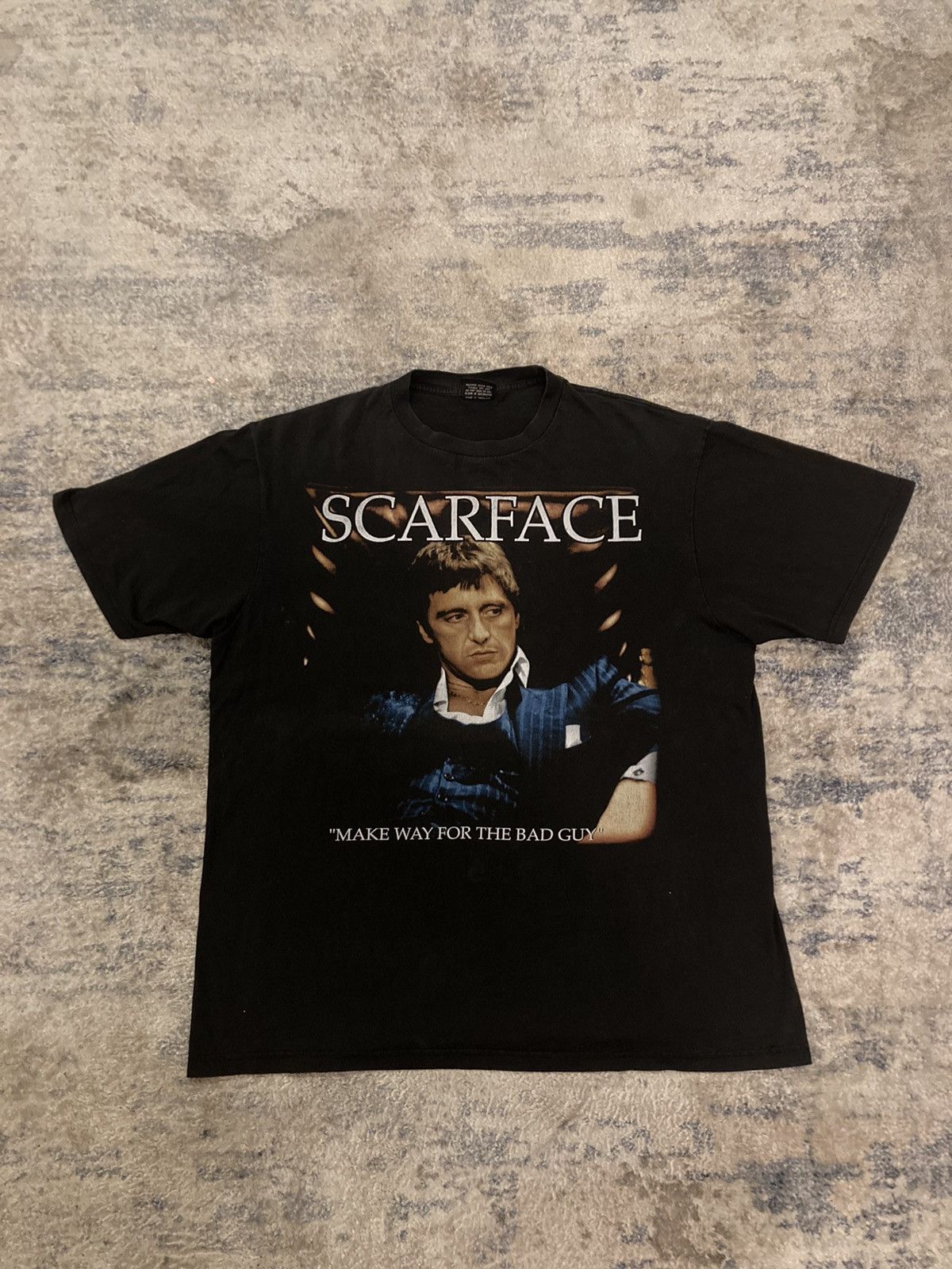 image of 90’S Vintage Heavy Metal Tony Montana Scarface T Shirt in Black, Men's (Size XL)