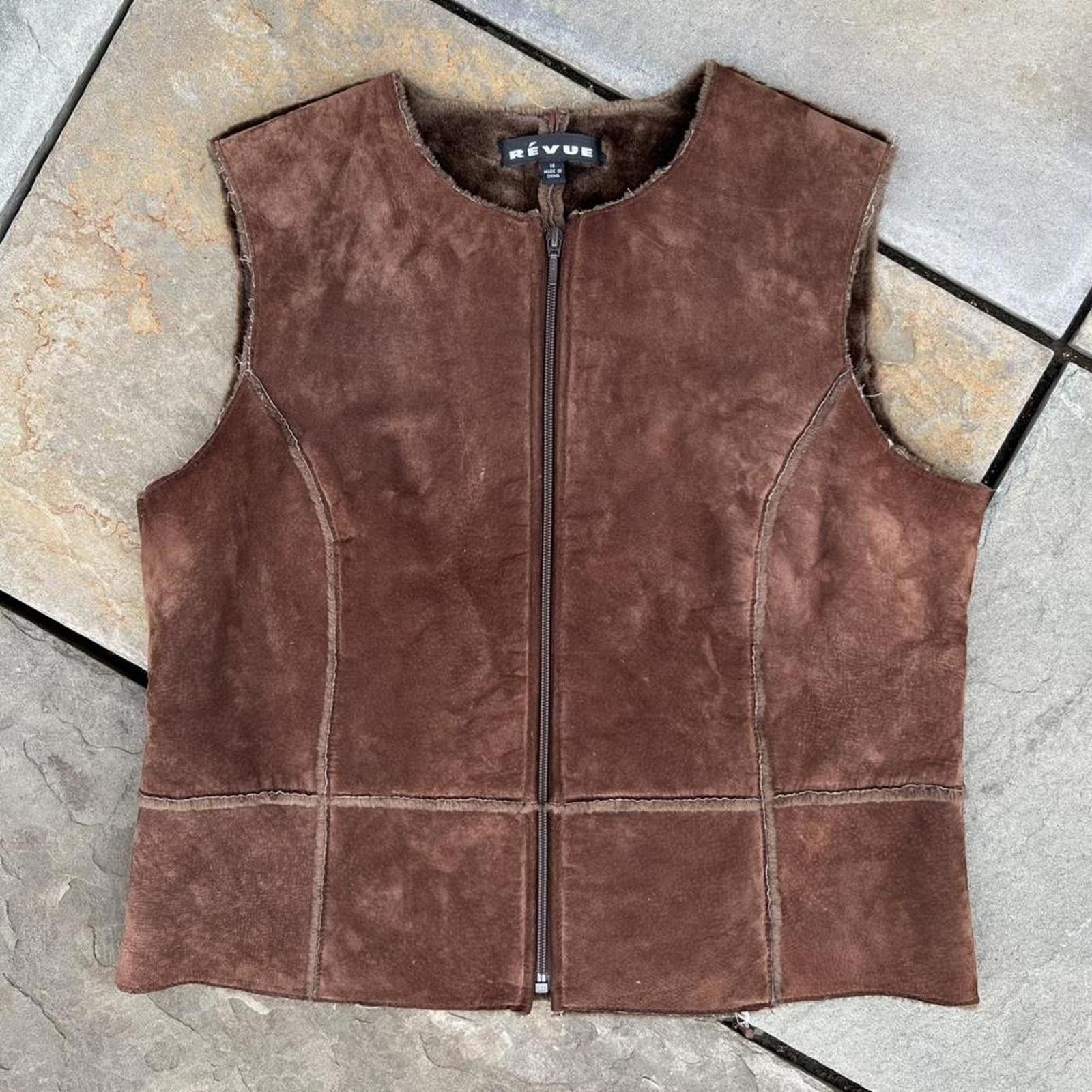Vintage Vintage 90s Brown Genuine Suede Leather Vest Size XL / US 12-14 / IT 48-50 - 1 Thumbnail