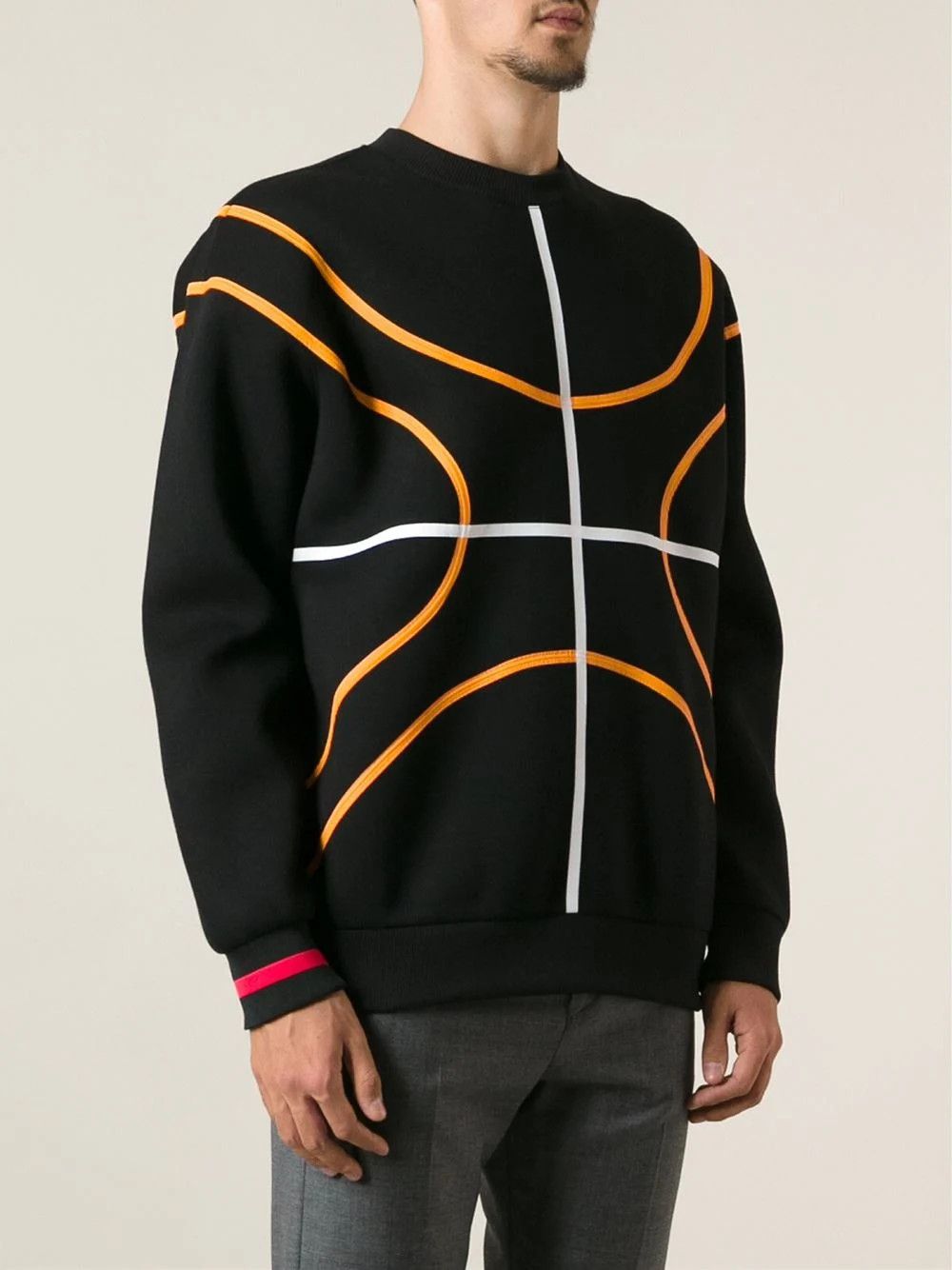 Givenchy Black Neoprene Basketball Pitch Oversized Sweatshirt Size US S / EU 44-46 / 1 - 2 Thumbnail