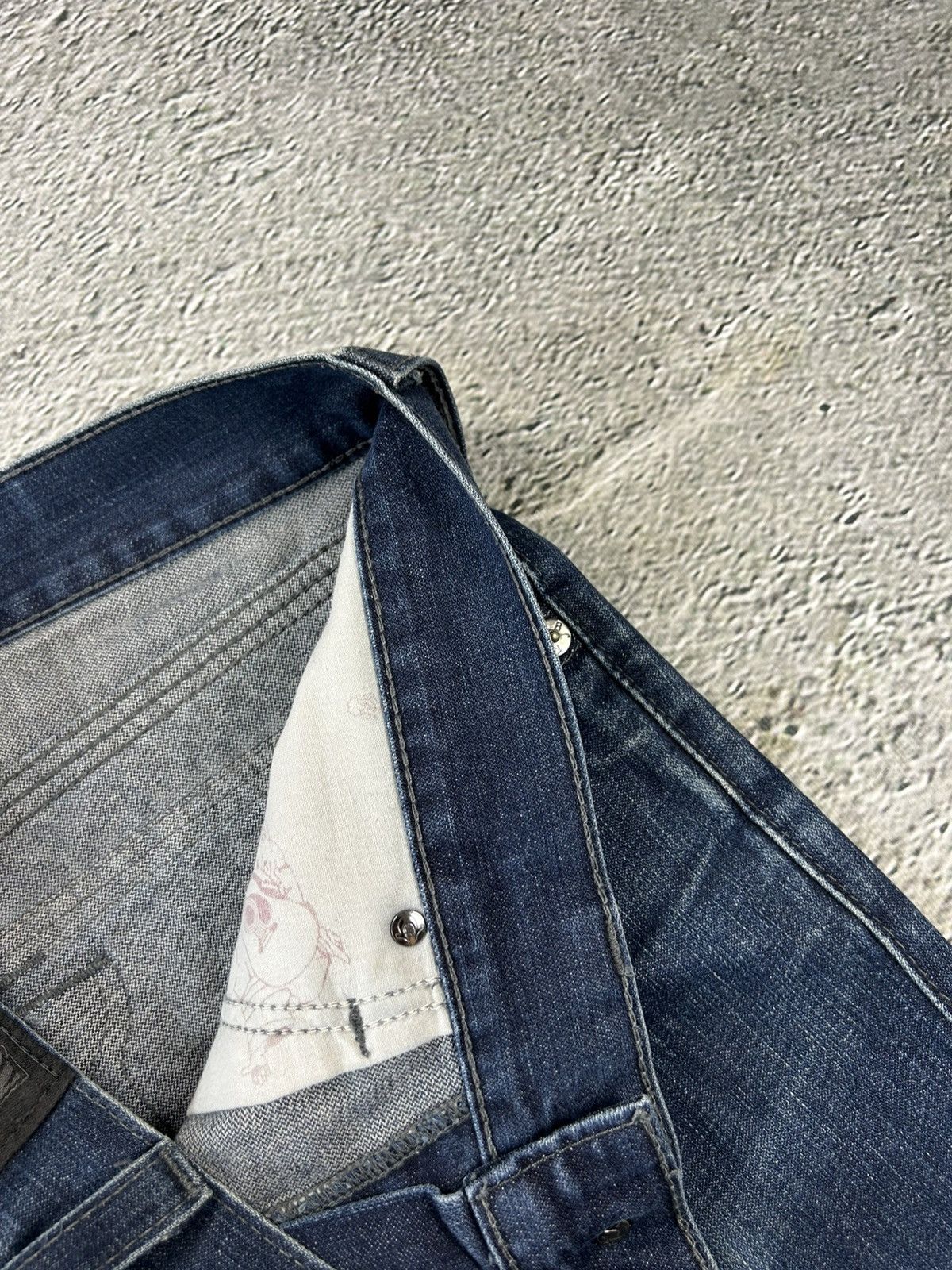 True Religion × Vintage True Religion jorts denim shorts navy black stitching Ricky Size US 34 / EU 50 - 12 Thumbnail