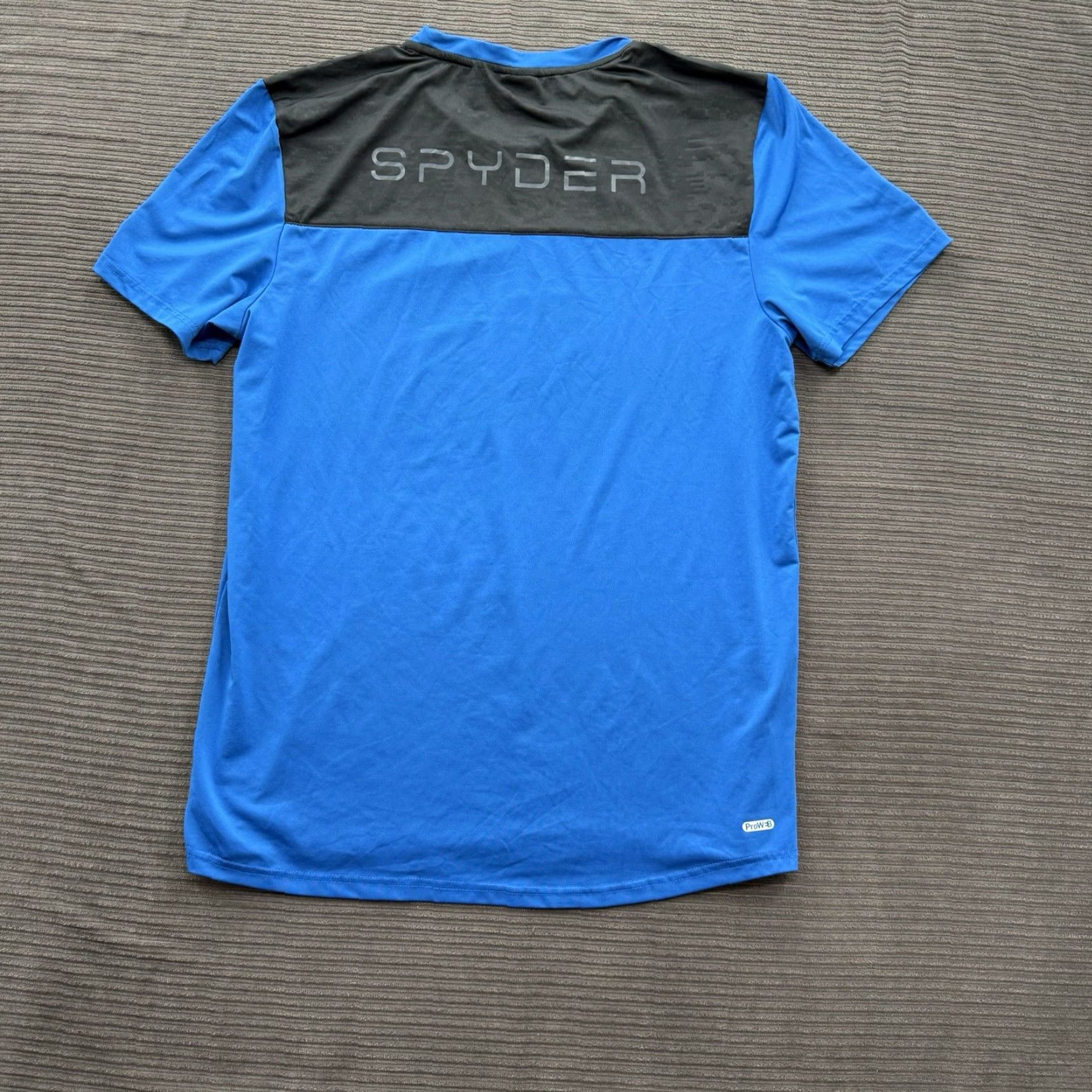 Spyder Spyder Activewear Shirt Men L Blue Black Gym Workout Training Lifting Short Sleeve Crew Neck Pullover Logo Breathable Lightweight Athletic Size US L / EU 52-54 / 3 - 2 Thumbnail