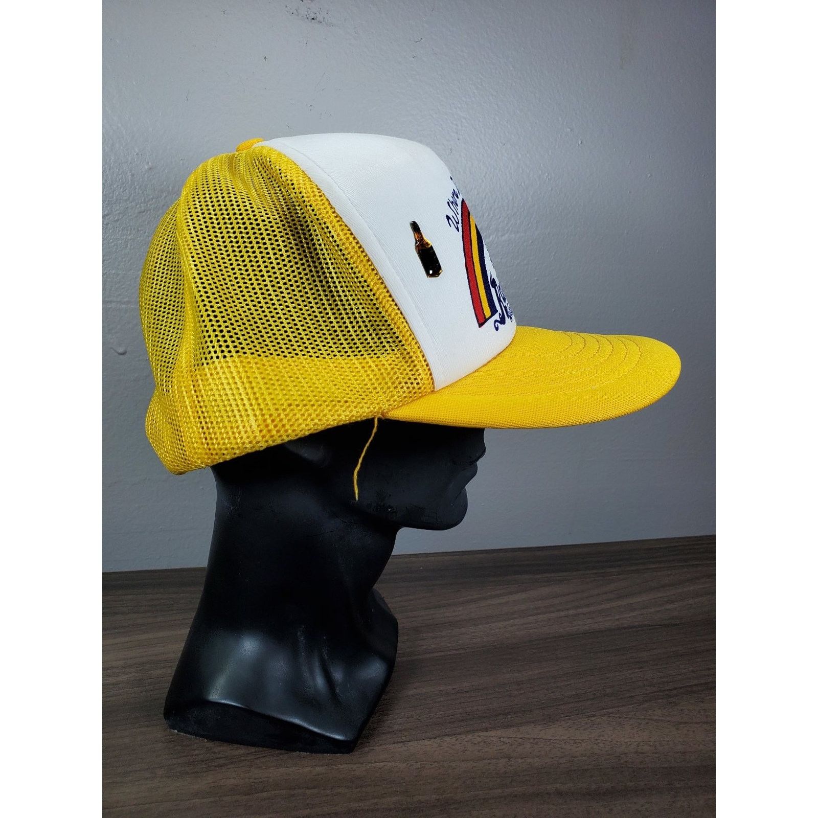 Vintage Rainbow Woodson IL Trucker Hat Drinking Snapback Cap w/ Pin Size ONE SIZE - 7 Thumbnail