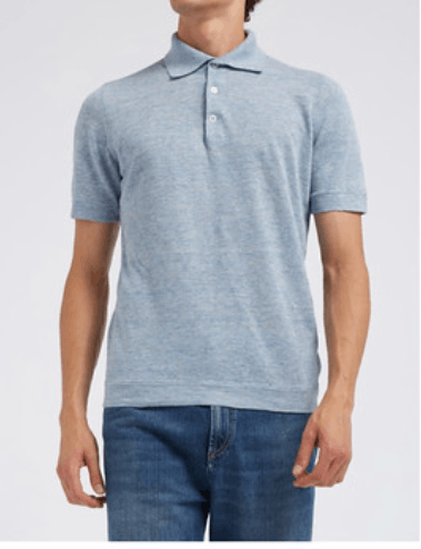 image of Brunello Cucinelli O1W1Db10524 Polo Sweaters In Blue, Men's (Size XL)