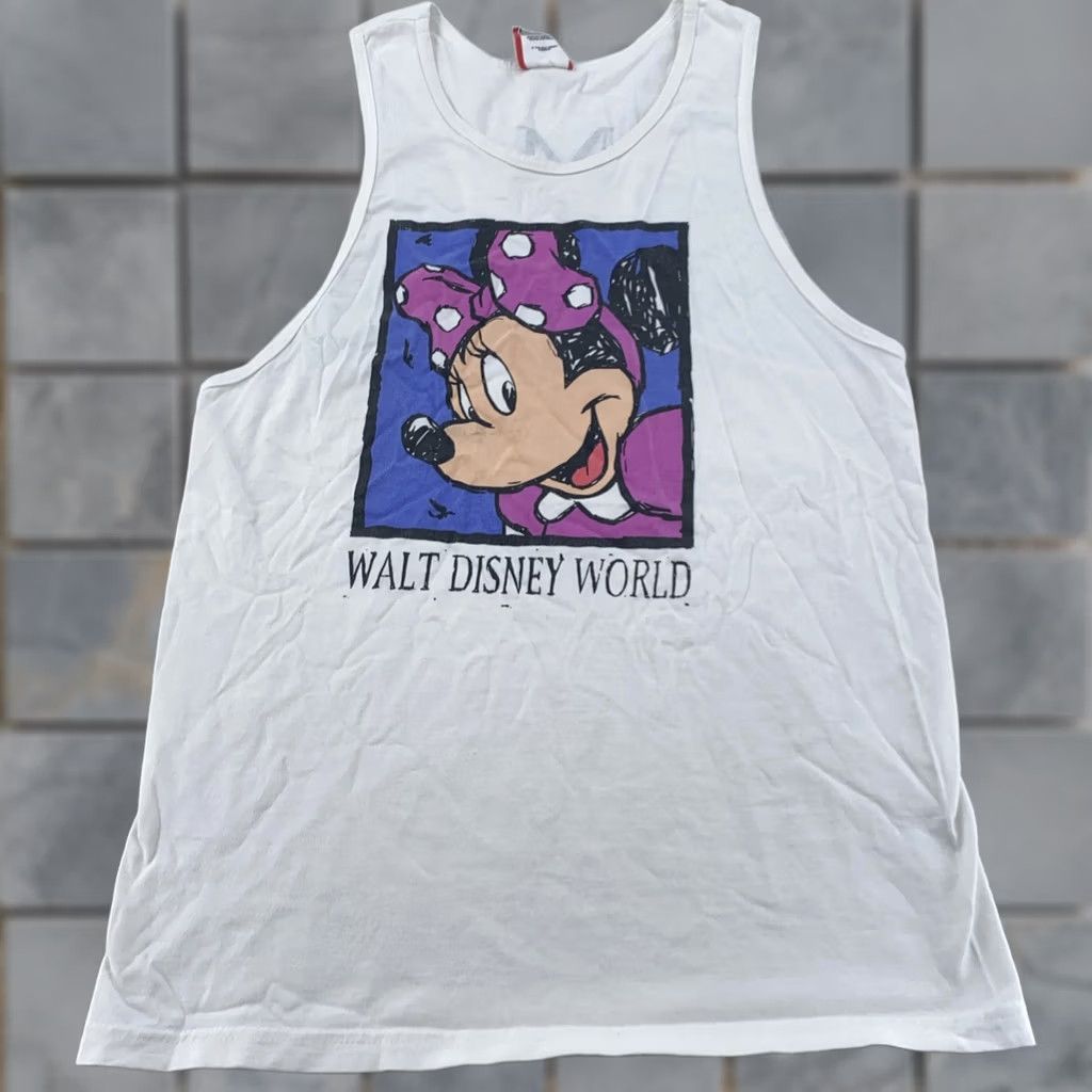 Disney VINTAGE Disney Minnie Mouse Shirt Womens Small 90s Tank Top White USA Font? Size S / US 4 / IT 40 - 1 Thumbnail