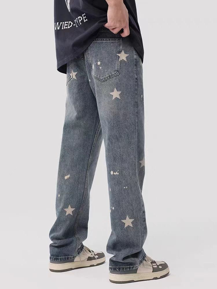 Designer × Japanese Brand Vintage Star Print High Street Jeans Size US 30 / EU 46 - 4 Thumbnail