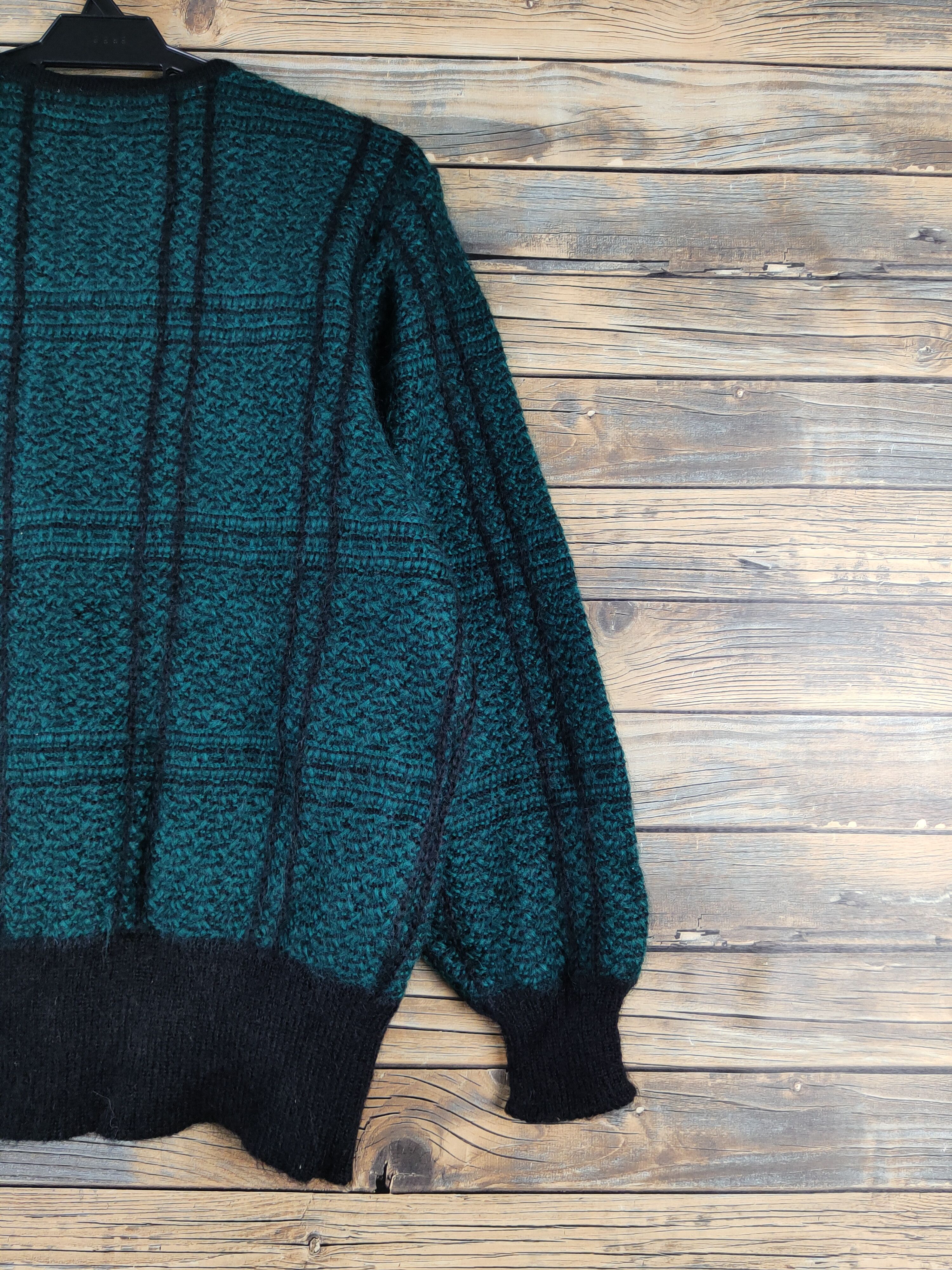 Homespun Knitwear Piare Black Green Knitwear Cardigan #W1941 Size M / US 6-8 / IT 42-44 - 9 Thumbnail