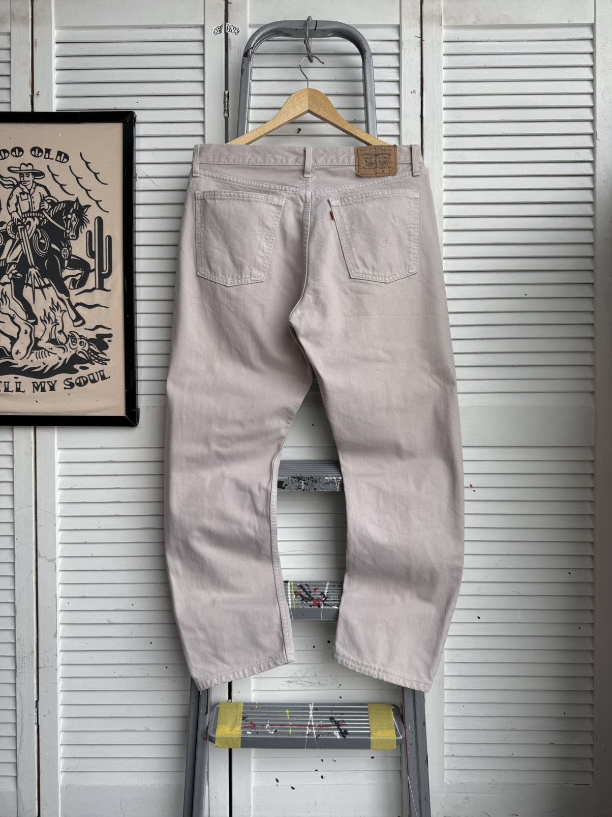 Levi's Vintage Levi’s 615 Orange Tab USA Beige Straight Jeans 36x32 Size US 36 / EU 52 - 1 Thumbnail