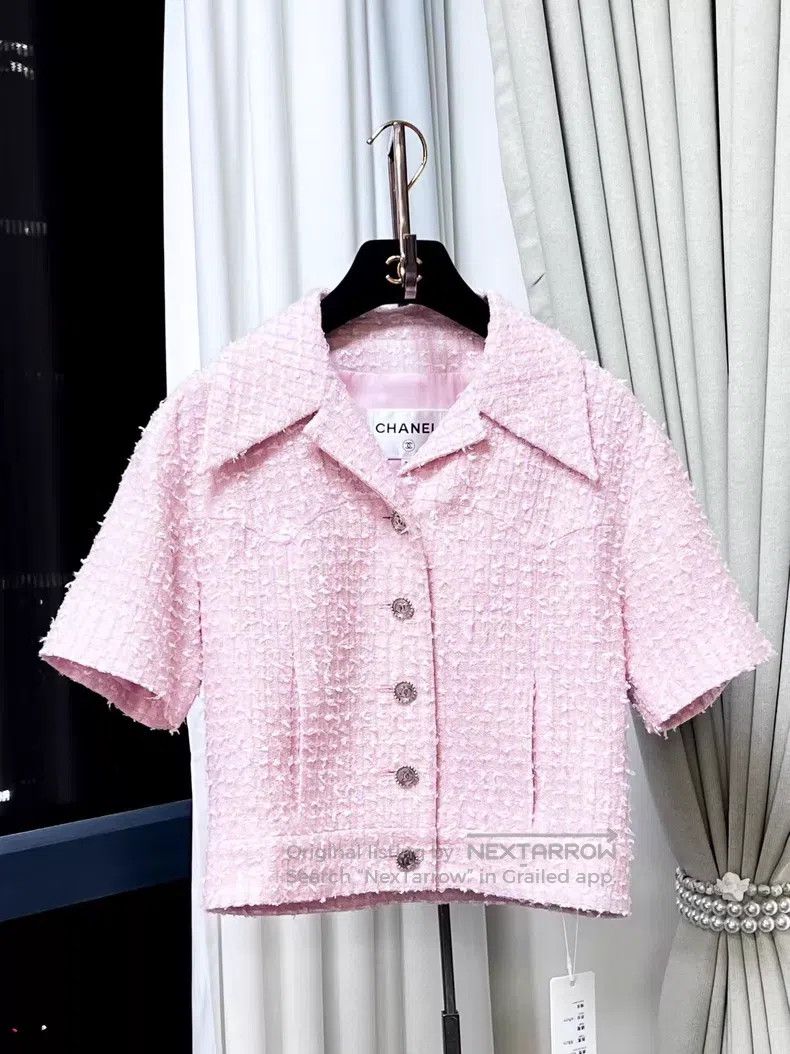 Chanel Chanel White tweed lapel short-sleeved coat Size XXS / US 00 / IT 34 - 1 Thumbnail