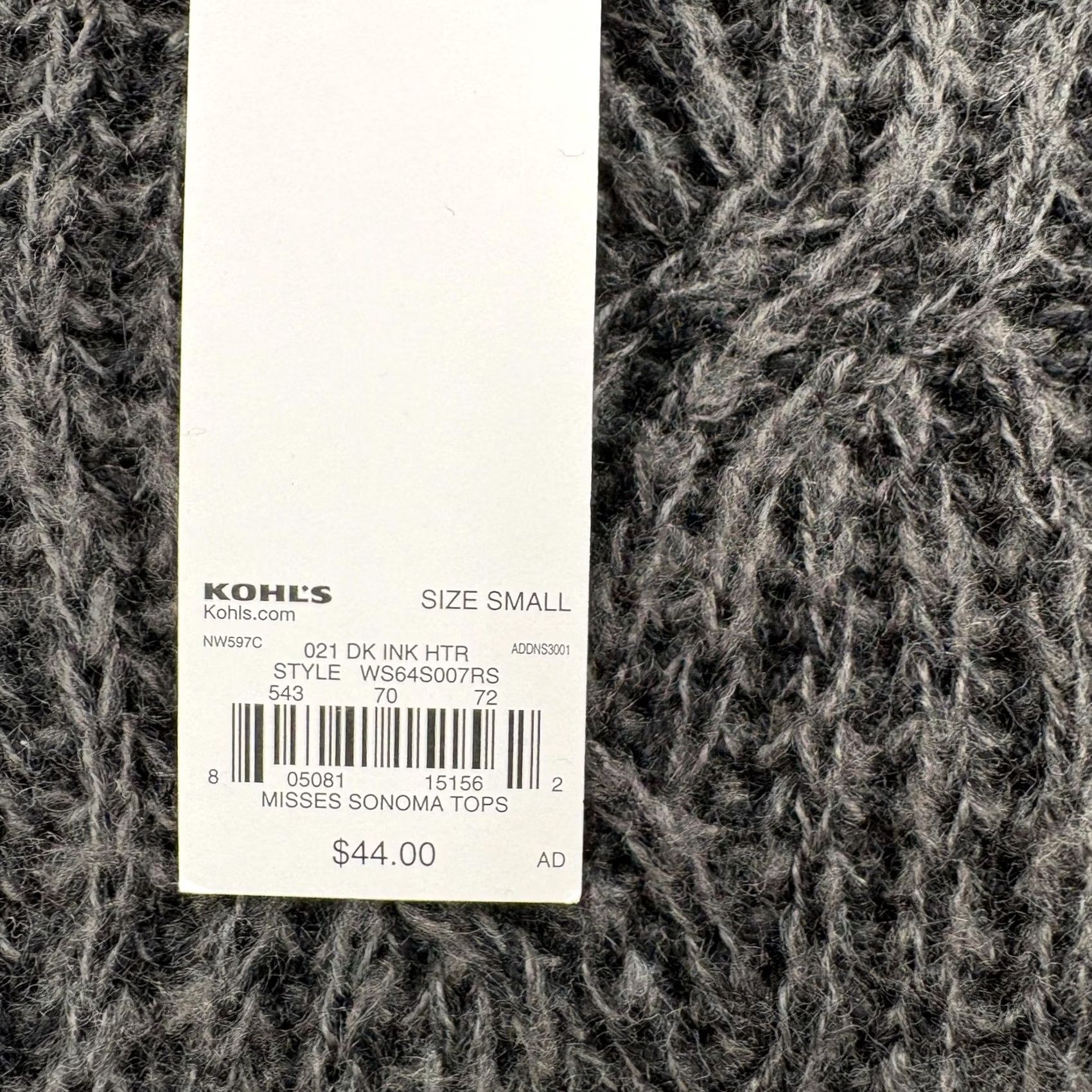 Vintage Sonoma Sweater Womens Small Gray Cable Knit Raglan Pullover Cozy Warm Casual Size S / US 4 / IT 40 - 5 Thumbnail