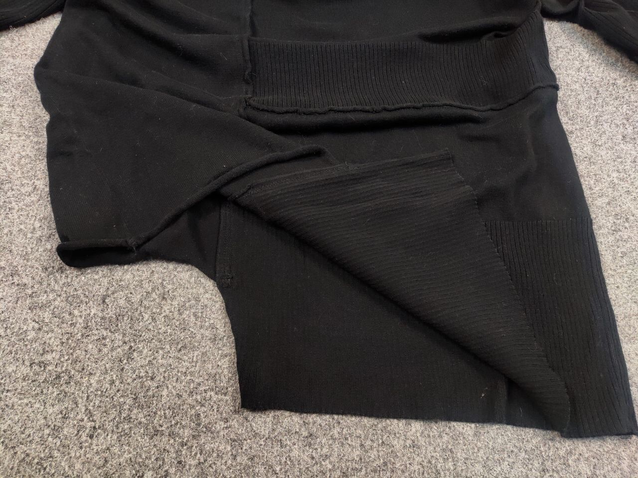 Japanese Brand Studio B3 Design Avant Garde Black Asymmetric Light Sweater Size L / US 10 / IT 46 - 12 Thumbnail