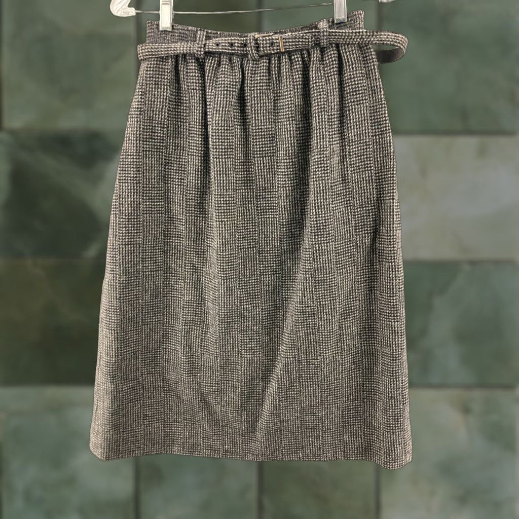 Vintage VINTAGE Barclay Skirt Womens 11-12 Gray Wool Lined USA Made Knee Length A-Line Belted Modern Size 32" / US 10 / IT 46 - 1 Thumbnail