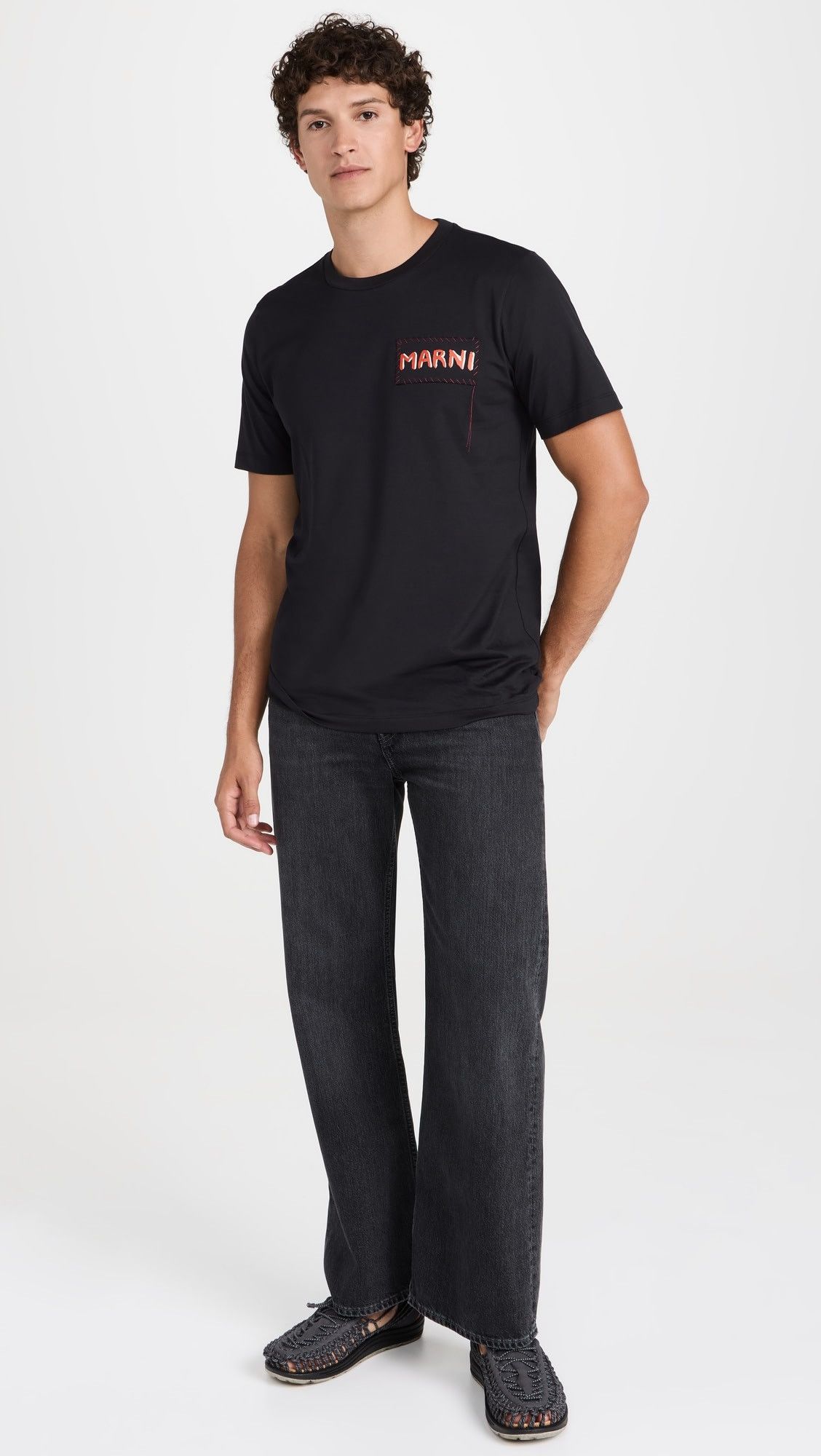 Marni o1s22i1n0924 Patch Logo Short Sleeve T-Shirt in Black Size US S / EU 44-46 / 1 - 4 Thumbnail