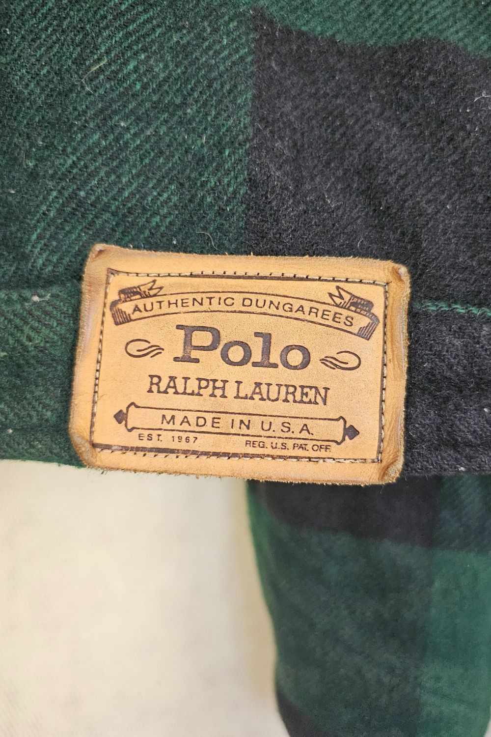Made-in-USA Polo RL Dungarees Wool Trucker (L)– cord collar image 8