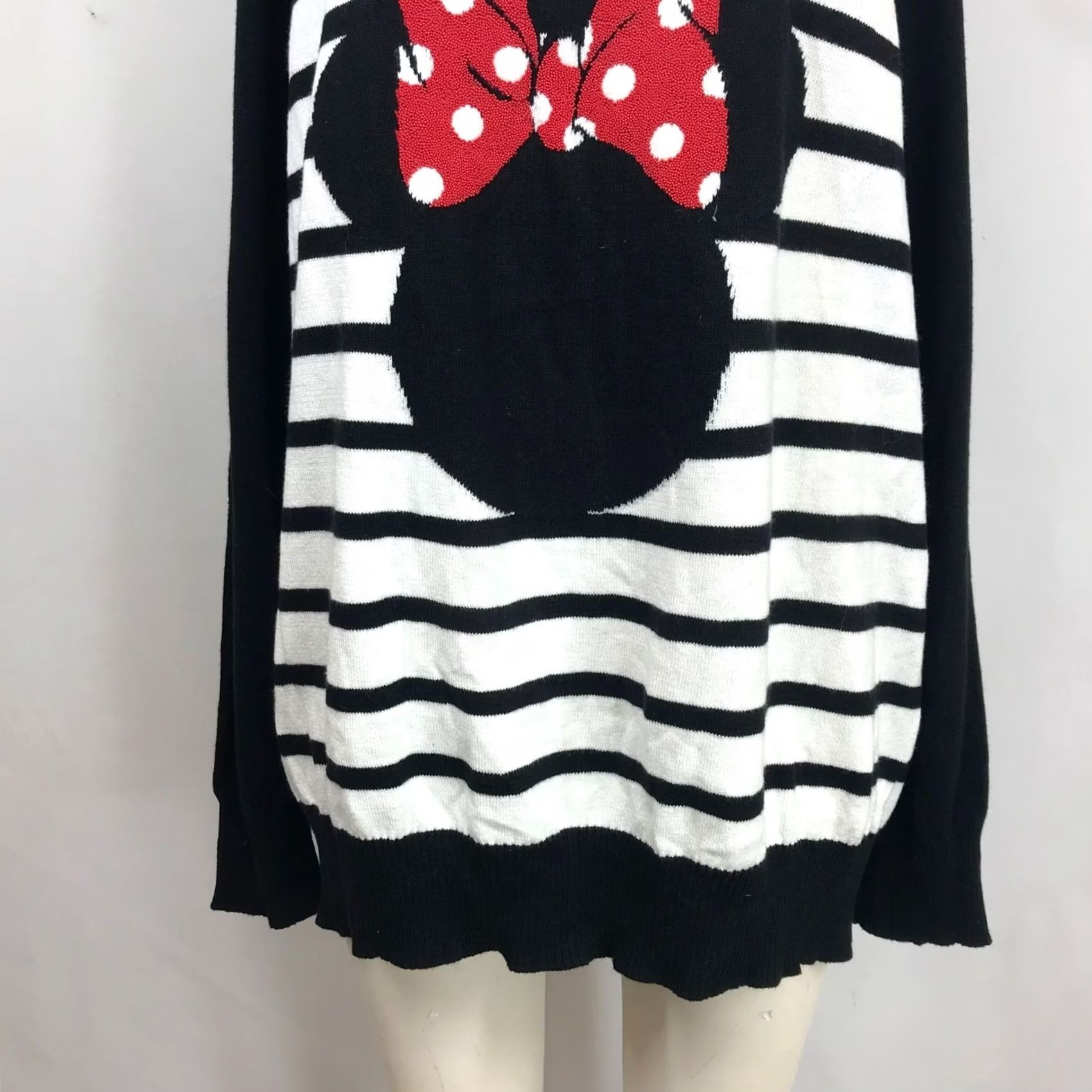 Torrid Torrid Women's Blouse Long Sleeve Minnie Sweatshirt Black & White Stripe 2" Size XS / US 0-2 / IT 36-38 - 3 Thumbnail