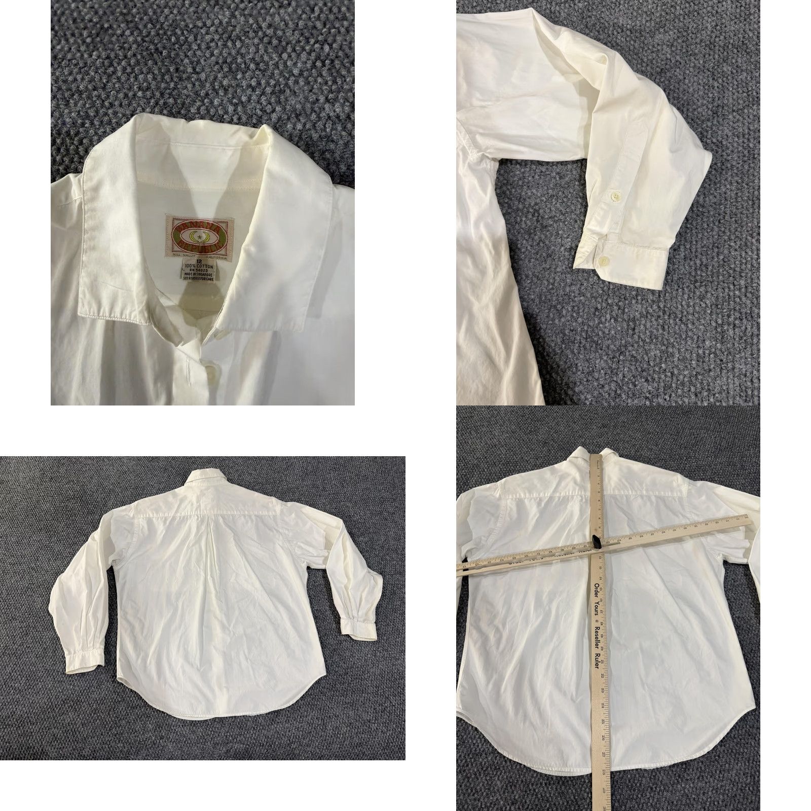 Banana Republic VINTAGE Banana Republic Shirt Womens 12 White Button Front Long Sleeve 80s Size XL / US 12-14 / IT 48-50 - 8 Thumbnail