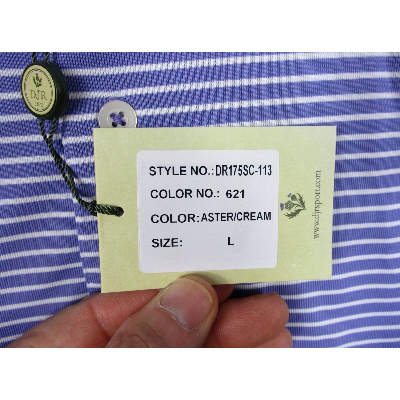 Vintage Donald Ross Polo Shirt Mens Large Purple Stripe Golf Performance DR175SC-113 Size US L / EU 52-54 / 3 - 6 Thumbnail