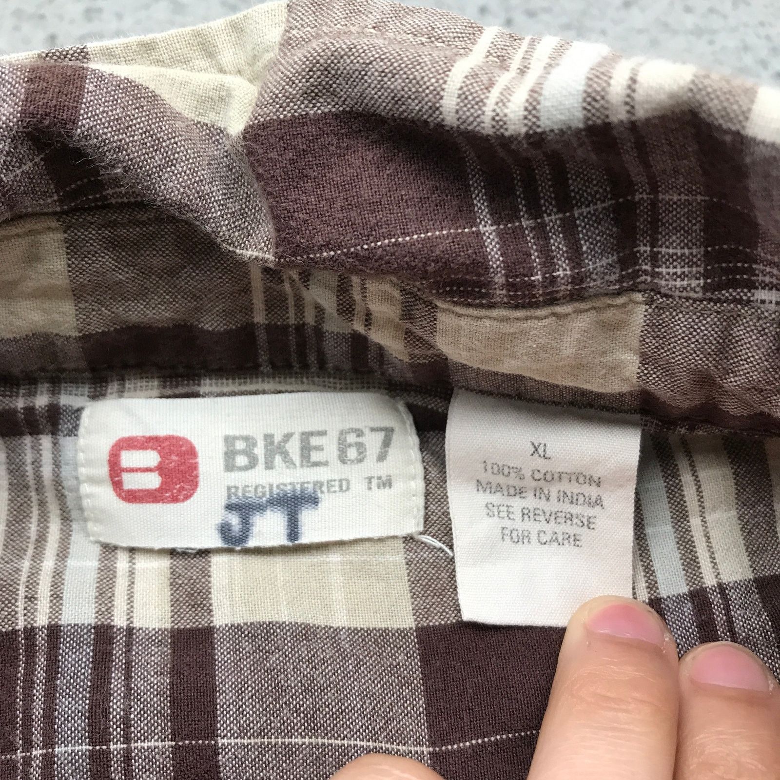 BKE BKE 67 Button Up Dress Shirt Mens XL Pocket Plaid Brown Size US XL / EU 56 / 4 - 4 Thumbnail