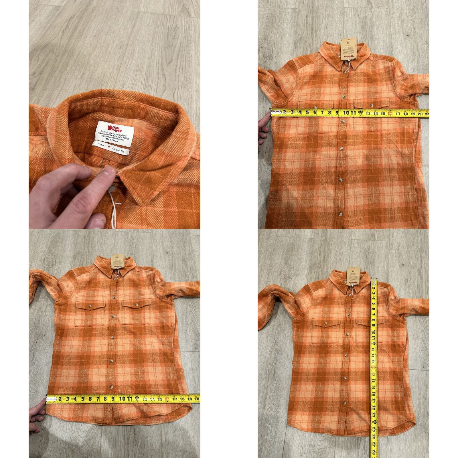 Vintage NWT Fjallraven Women's Ovik Heavy Flannel Shirt Long Sleeve Orange Plaid Size S Size S / US 4 / IT 40 - 8 Thumbnail