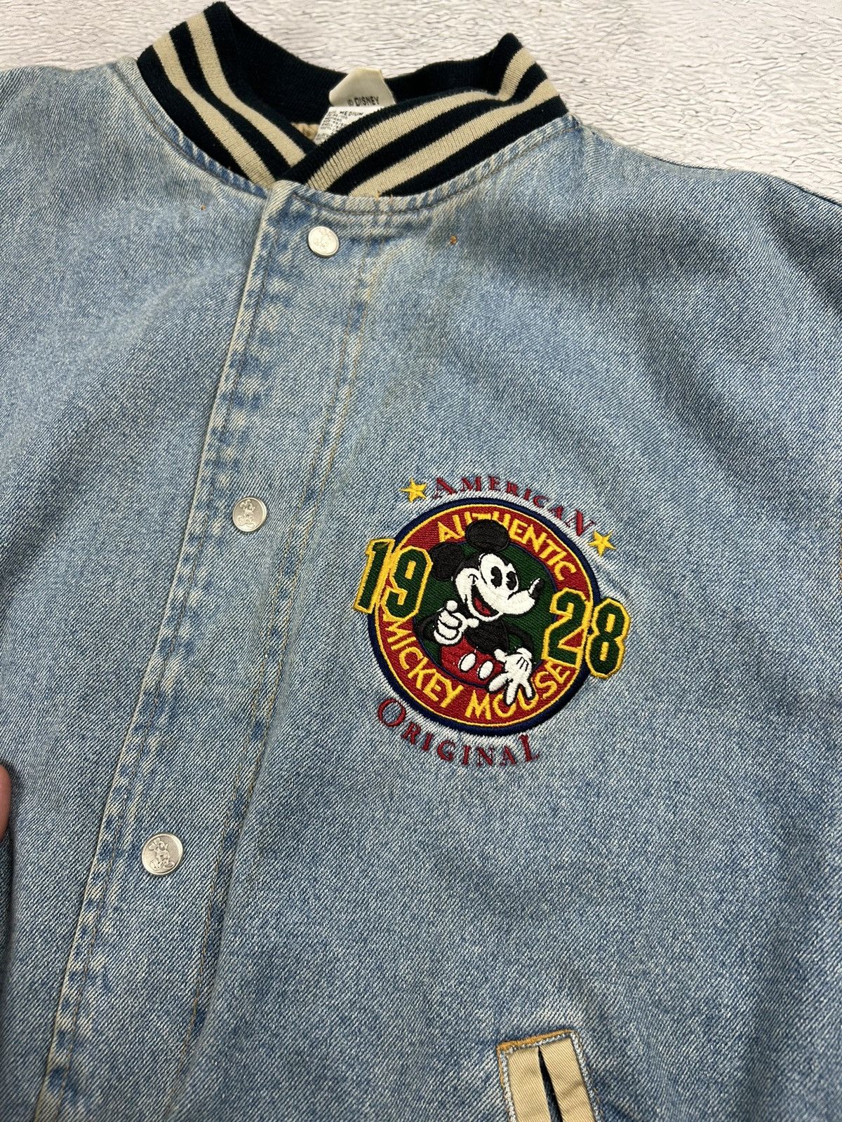 Disney Rare🔥 Mickey Mouse bomber Vintage denim jacket 90s Oversize Size US M / EU 48-50 / 2 - 5 Thumbnail