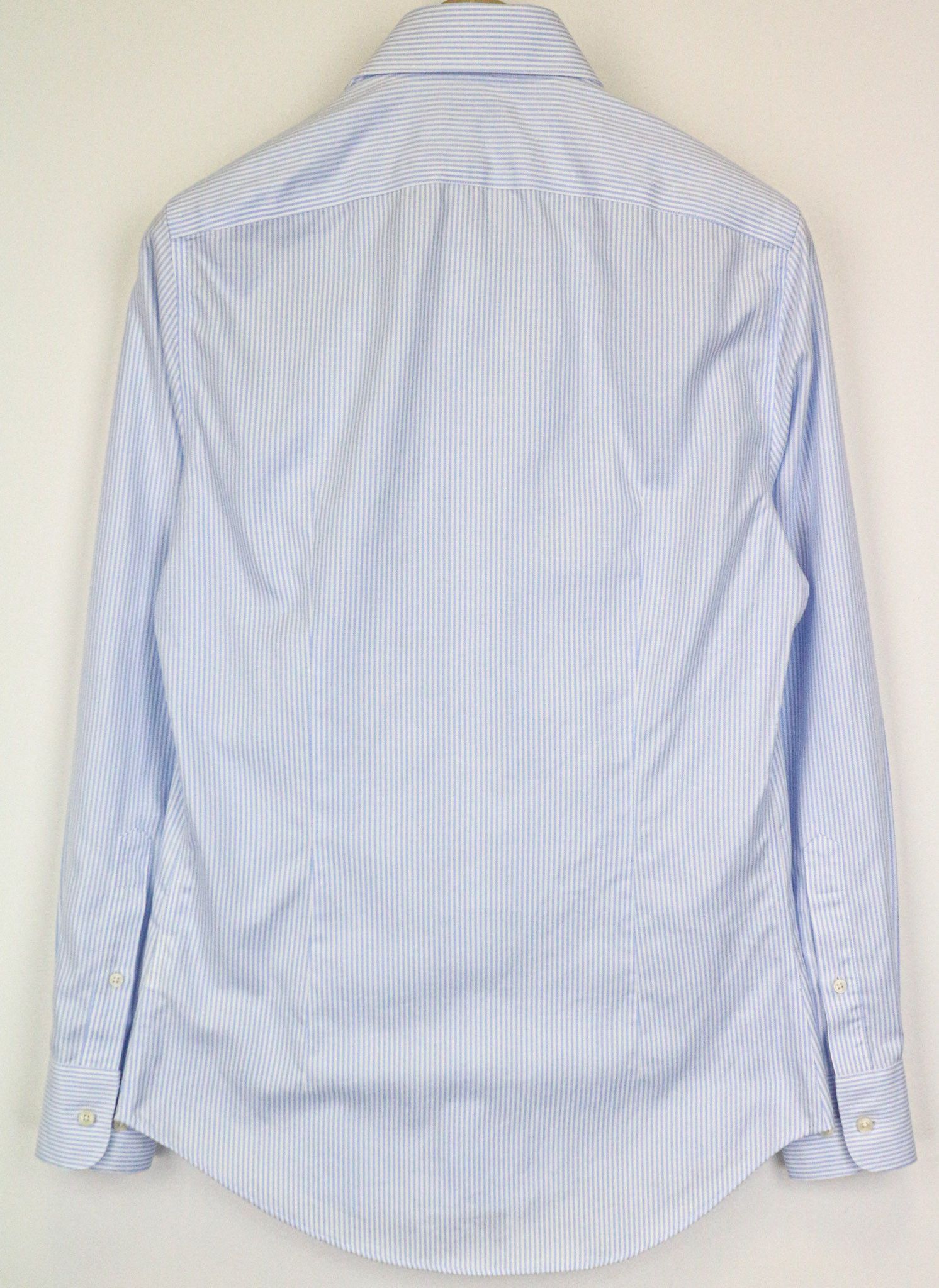 Suitsupply 37/14 1/2 Extra Slim Blue Cotton Stripes Shirt 76365 Size 38R - 2 Thumbnail