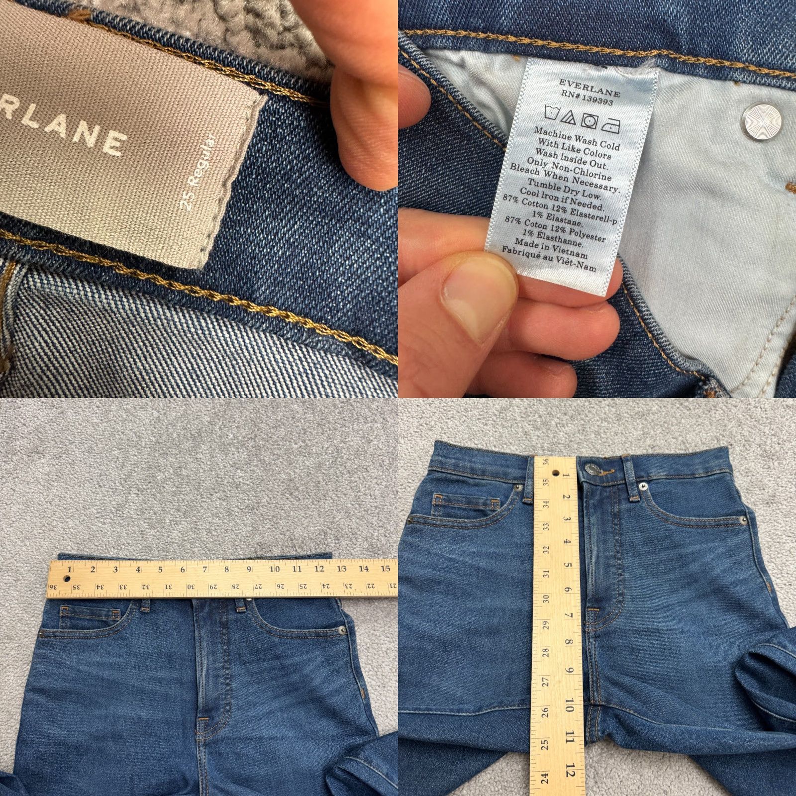 Everlane Everlane High Rise Skinny Denim Jeans Womens 25 Blue Dark Wash Casual Stretch Jeans Size 42" / US 20 - 8 Thumbnail