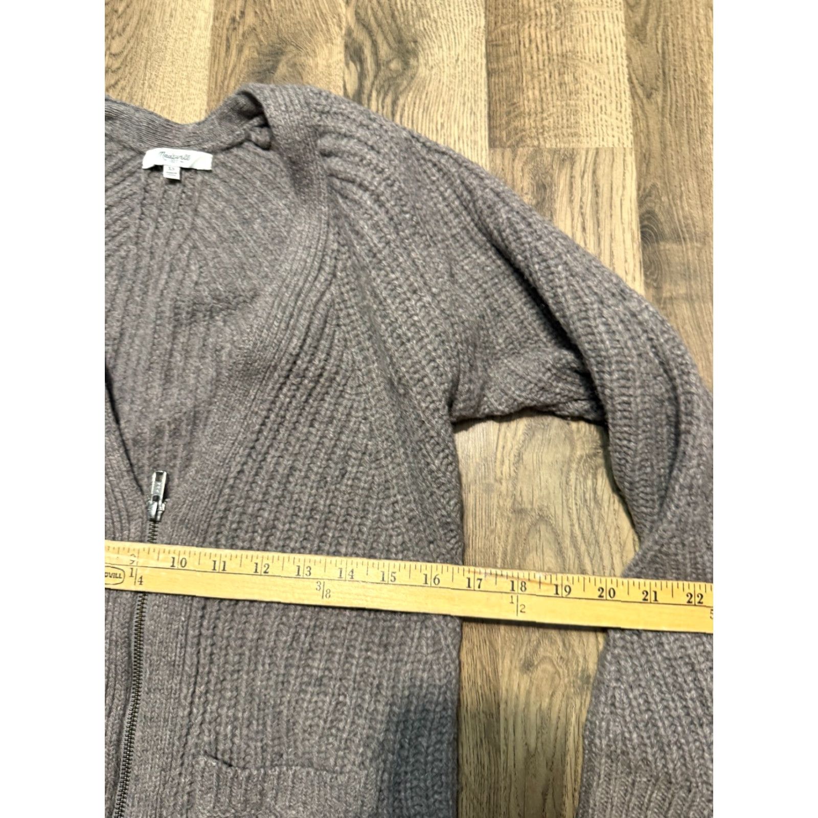 Madewell Madewell Sweater Cardigan, Women's XS, Brown, Full Zip, 100% Merino Wool, Wool, Knit, Solid, Regular, Fall Spring Winter, Women, Size XS Size XS / US 0-2 / IT 36-38 - 6 Thumbnail