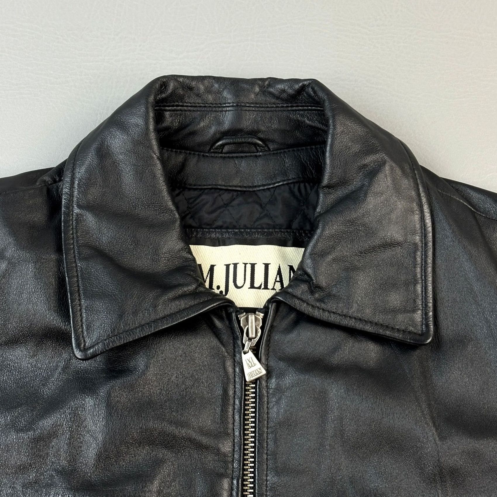 Vintage VINTAGE Wilsons Leather M Julian Jacket Mens Small Black Leather Moto Biker Full Zip Jacket Size US S / EU 44-46 / 1 - 4 Thumbnail