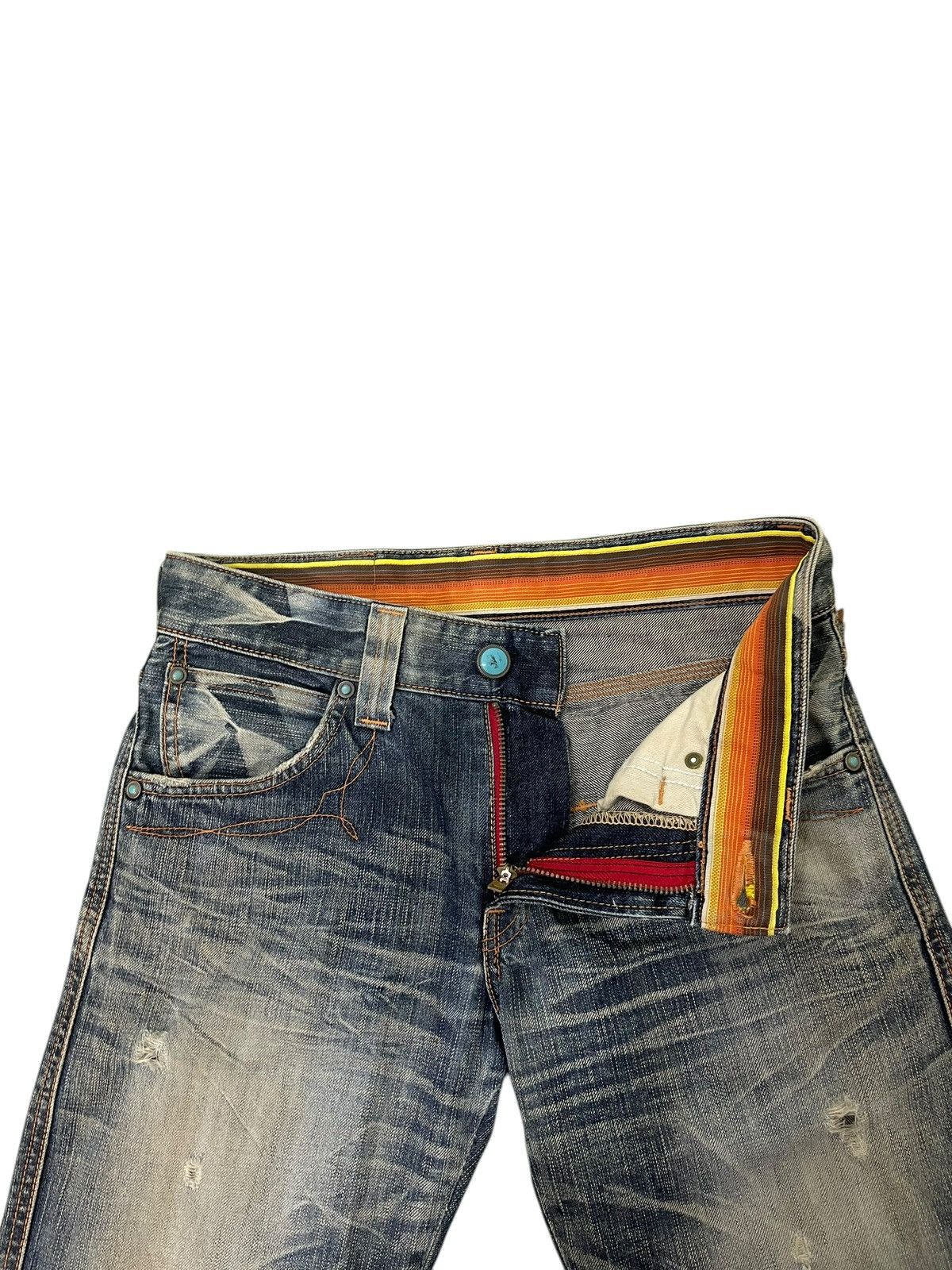 Edwin Flare Jeans Edwin Japan Faded Distress Boot Cut 7🟦 Size US 31 - 10 Thumbnail