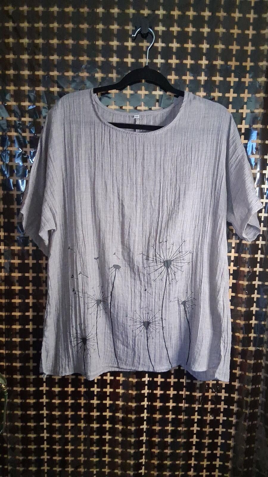 Other Gray Dandelion Short Sleeve Blouse 2XL Size ONE SIZE - 1 Thumbnail