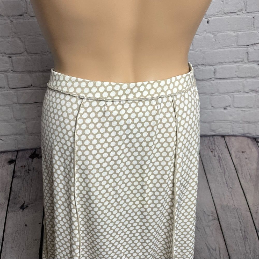 Other NWT New Max Studio Beige White Polka Dot Skirt Size L Size 34" / US 12 / IT 48 - 4 Thumbnail