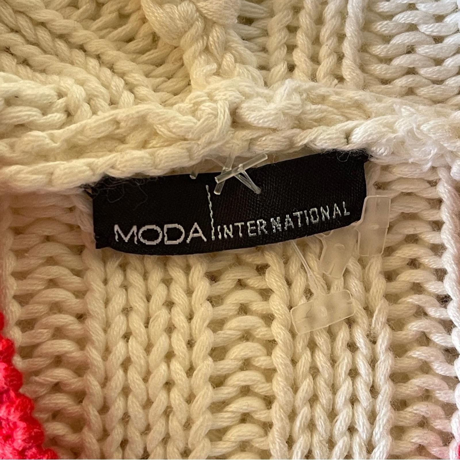 Other Moda International White and Red Hooded Cardigan in Small Size S / US 4 / IT 40 - 8 Thumbnail