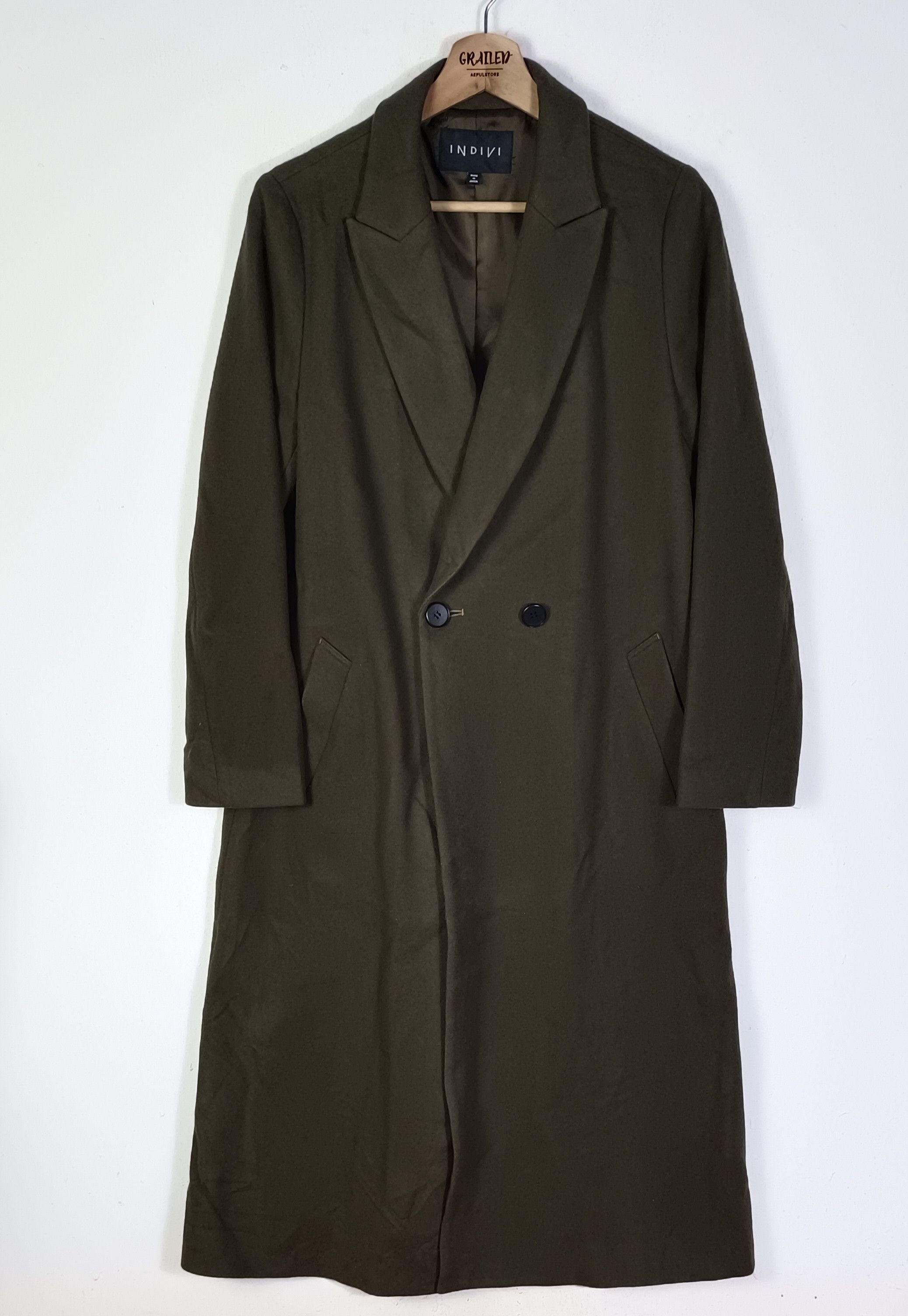 Japanese Brand Vintage💥 INDIVI Double Breasted Coat Size US L / EU 52-54 / 3 - 1 Thumbnail