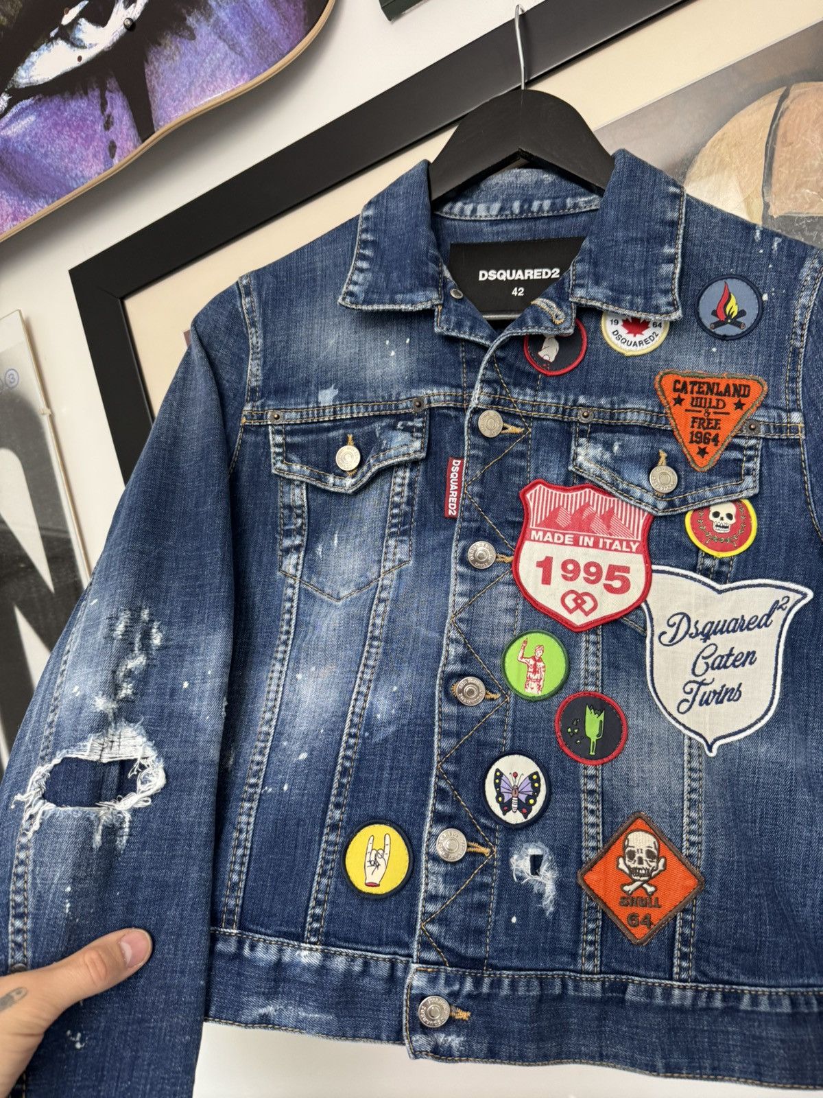Dsquared2 Dsquared2 Denim Trucker Jacket Women Designer Patches Luxury Size M / US 6-8 / IT 42-44 - 2 Thumbnail