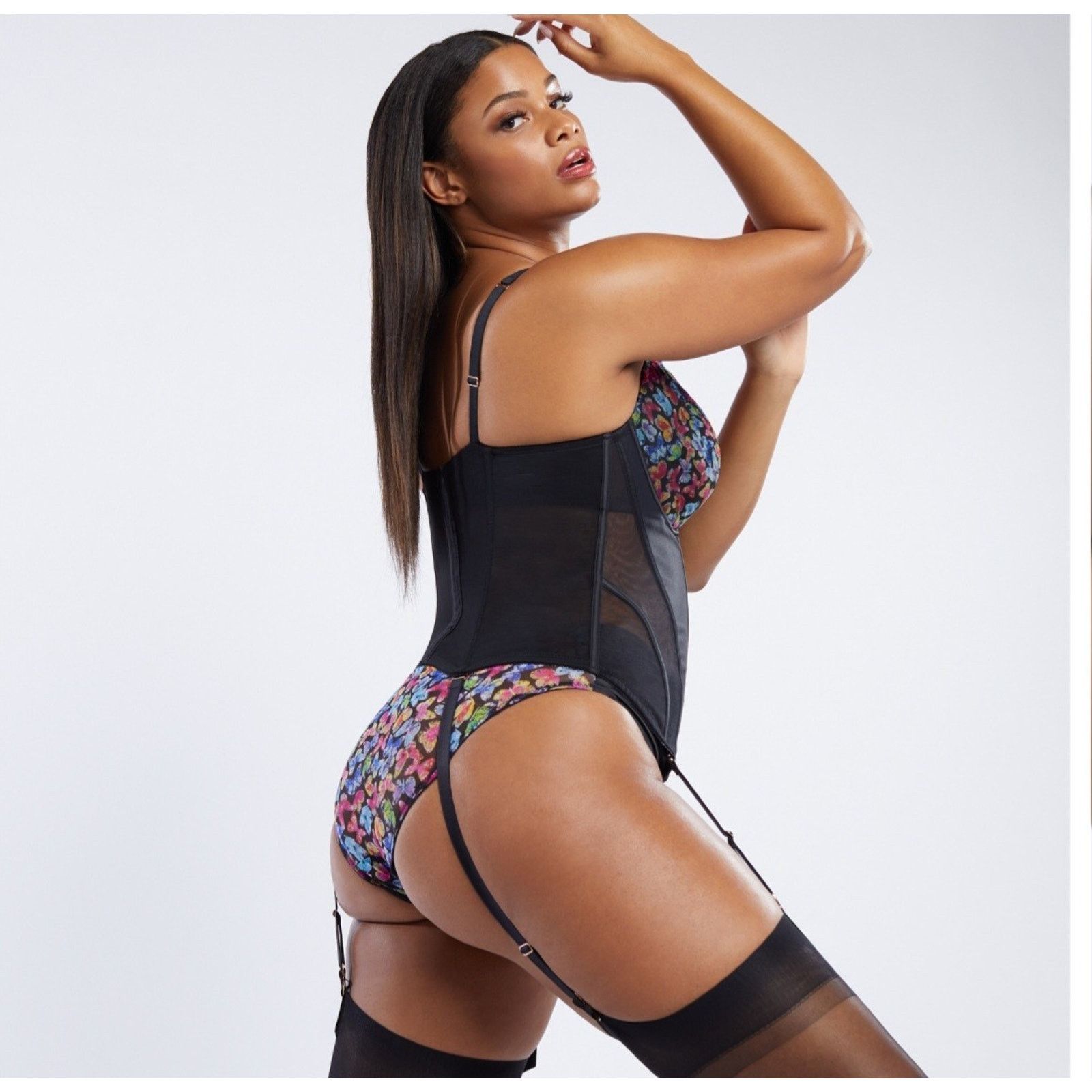 Fenty Savage Fenty Neon Butterfly Buster Embroidered Corset Plus3X Size ONE SIZE - 2 Thumbnail