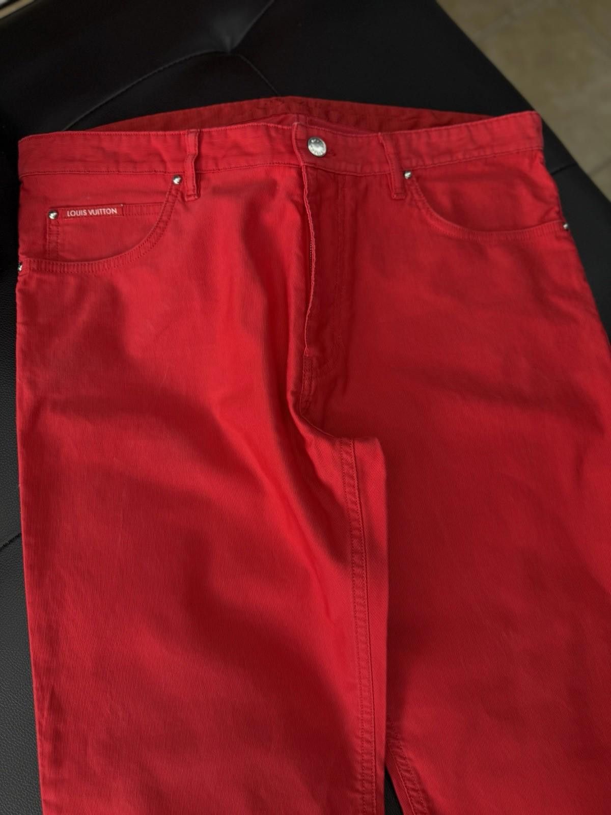 Louis Vuitton Authentic Louis Vuitton Red Denim Jeans Pants (34) Vintage Size US 34 / EU 50 - 5 Thumbnail