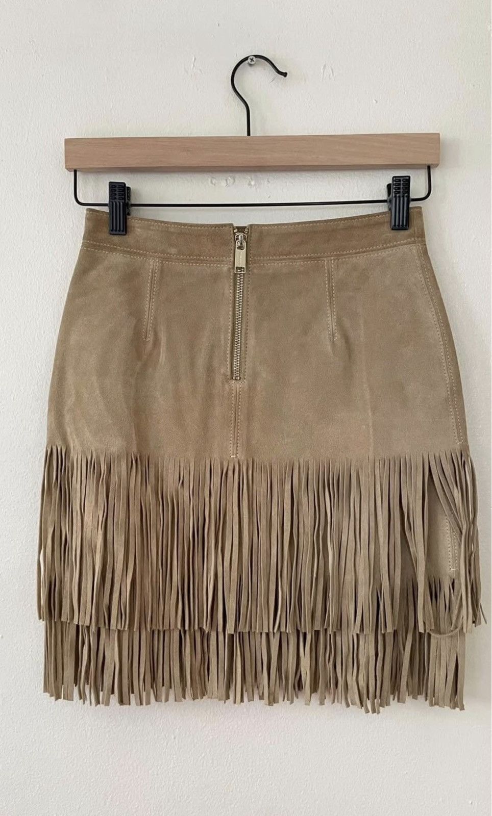 Michael Kors Fringed Suede Skirt Michael Kors Size 24" / US 00 / IT 34 - 2 Thumbnail