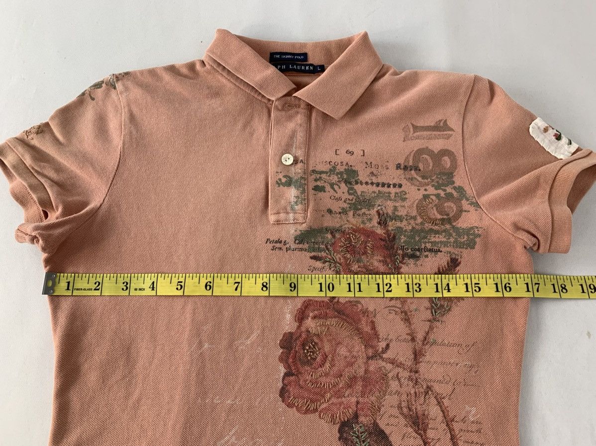 Ralph Lauren Ralph Lauren The Skinny Polo Floral Design Polo Tee T Shirt Size L / US 10 / IT 46 - 10 Thumbnail