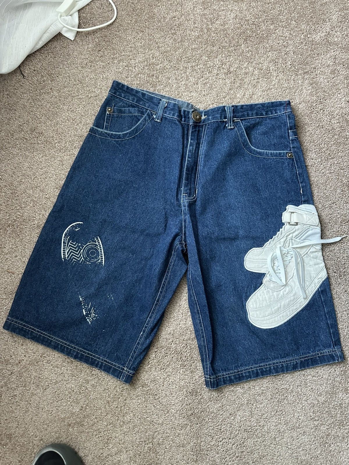 Vintage Raw Blue Denim shorts Size US 36 / EU 52 - 1 Thumbnail