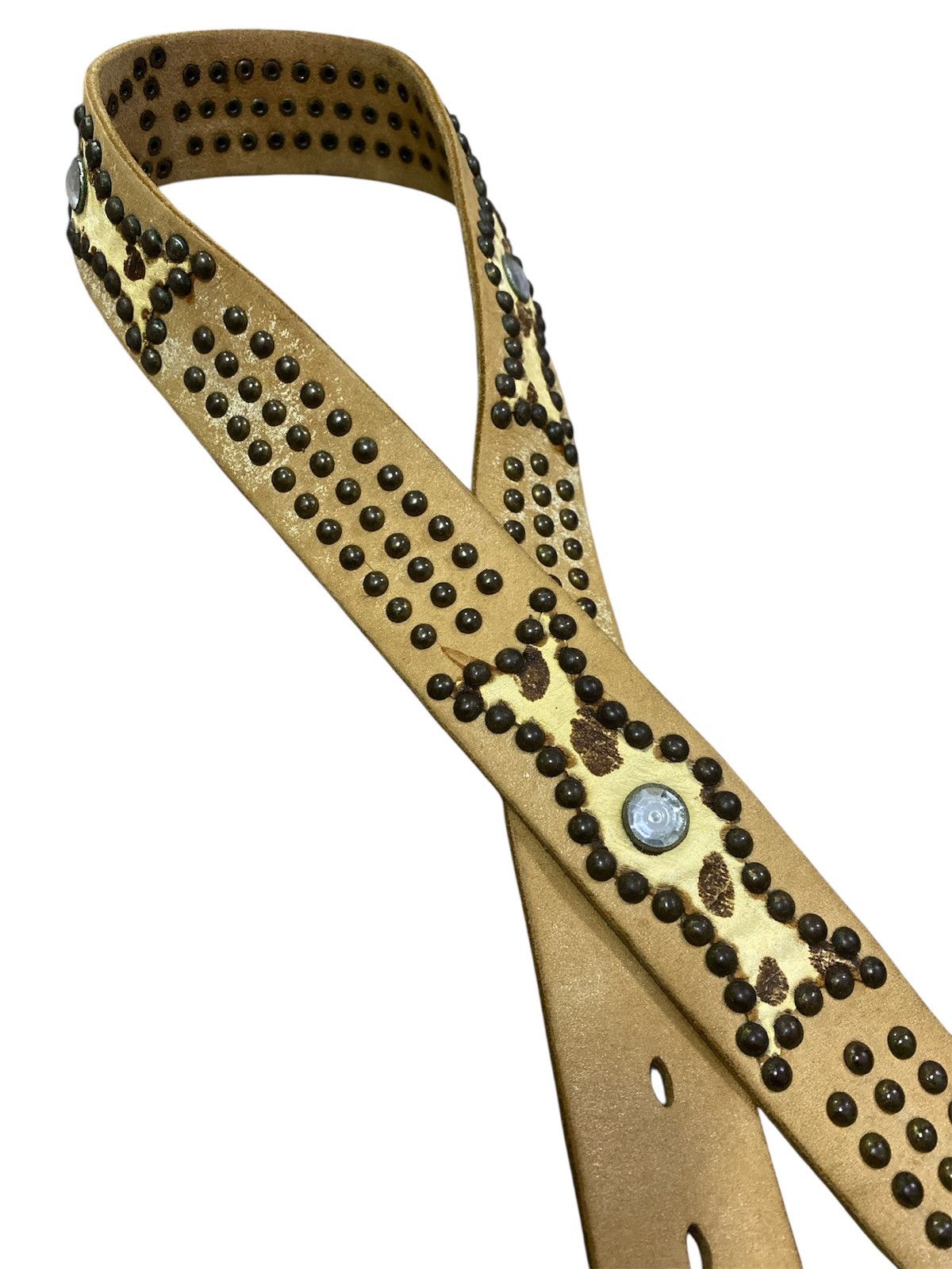 Japanese Brand Studded snake skin leather belt Size ONE SIZE - 3 Thumbnail