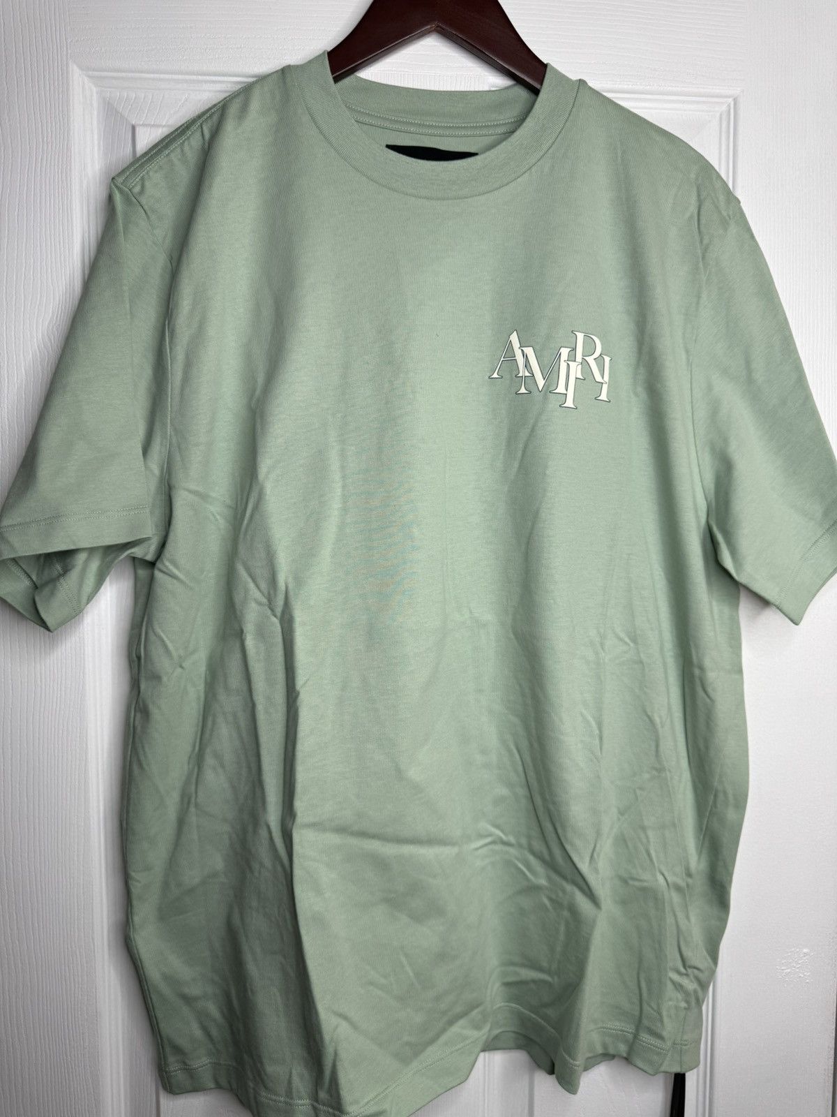 Amiri Amiri staggered logo tee green Size US L / EU 52-54 / 3 - 1 Thumbnail