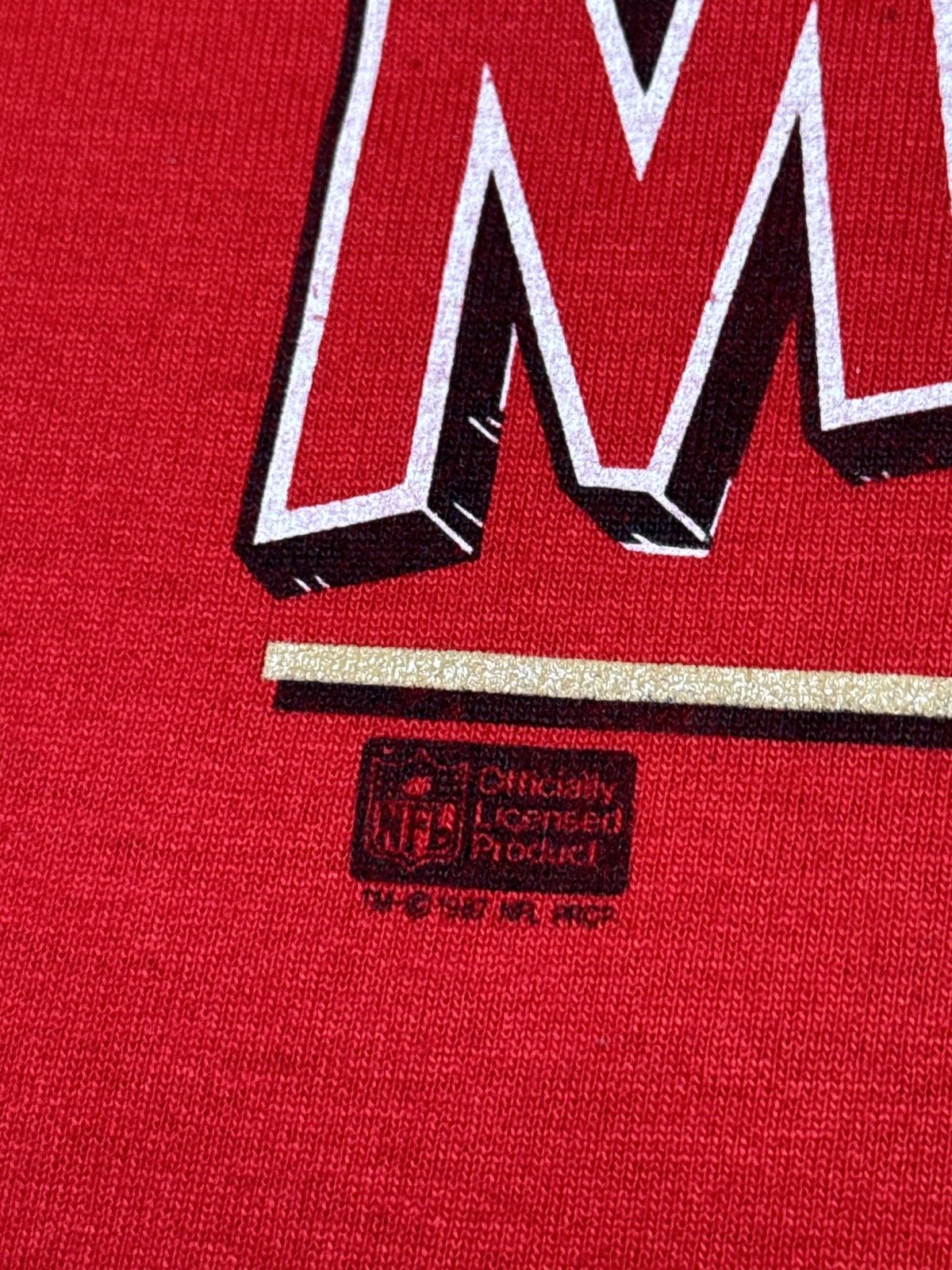 Salem Sportswear × Vintage Vintage 80s RARE Joe Montana Caricature 49ers Jersey Shirt Size US XL / EU 56 / 4 - 4 Thumbnail