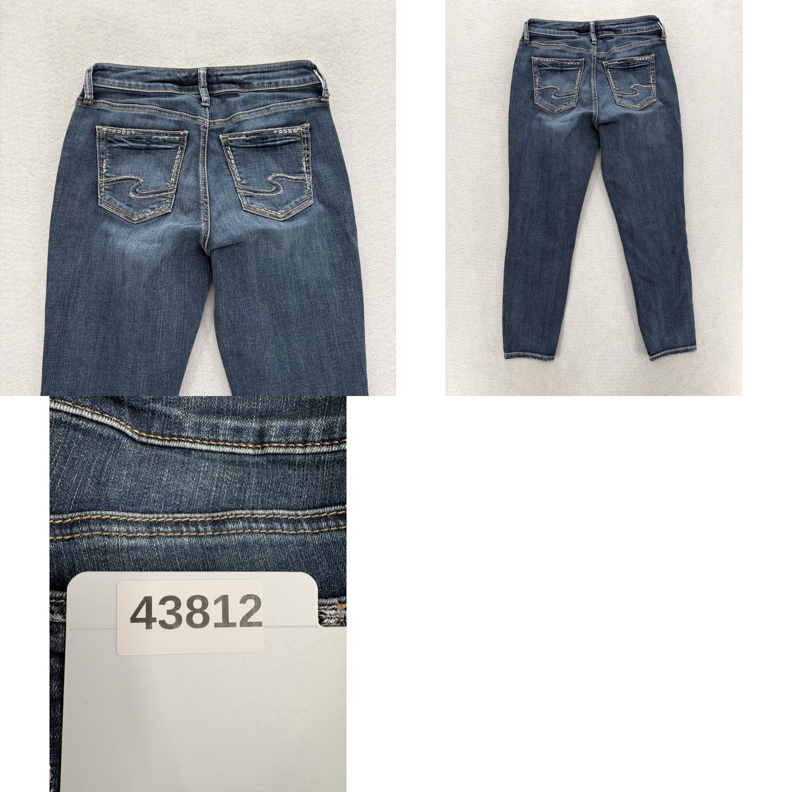 Silver Jeans Co. VINTAGE? No. Silver Jeans Suki Skinny Crop Womens 29x26 Blue Stretch Denim Grunge Western Size 29" - 9 Thumbnail