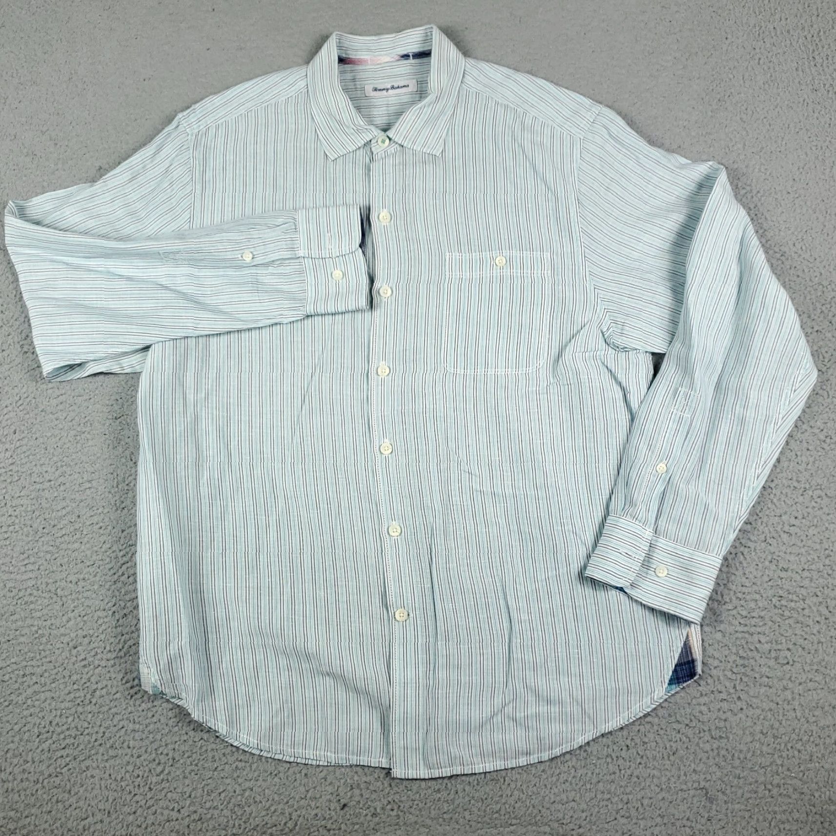 Tommy Hilfiger Tommy Hilfiger Blue Striped Casual Shirt Mens Long Sleeve Button Up Size Large Size US L / EU 52-54 / 3 - 2 Thumbnail